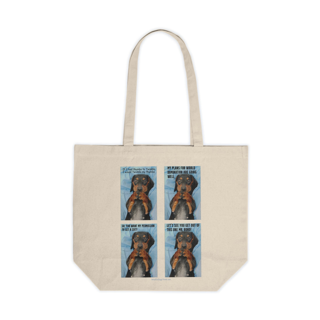 Devious Dachshund Canvas Shopping Tote