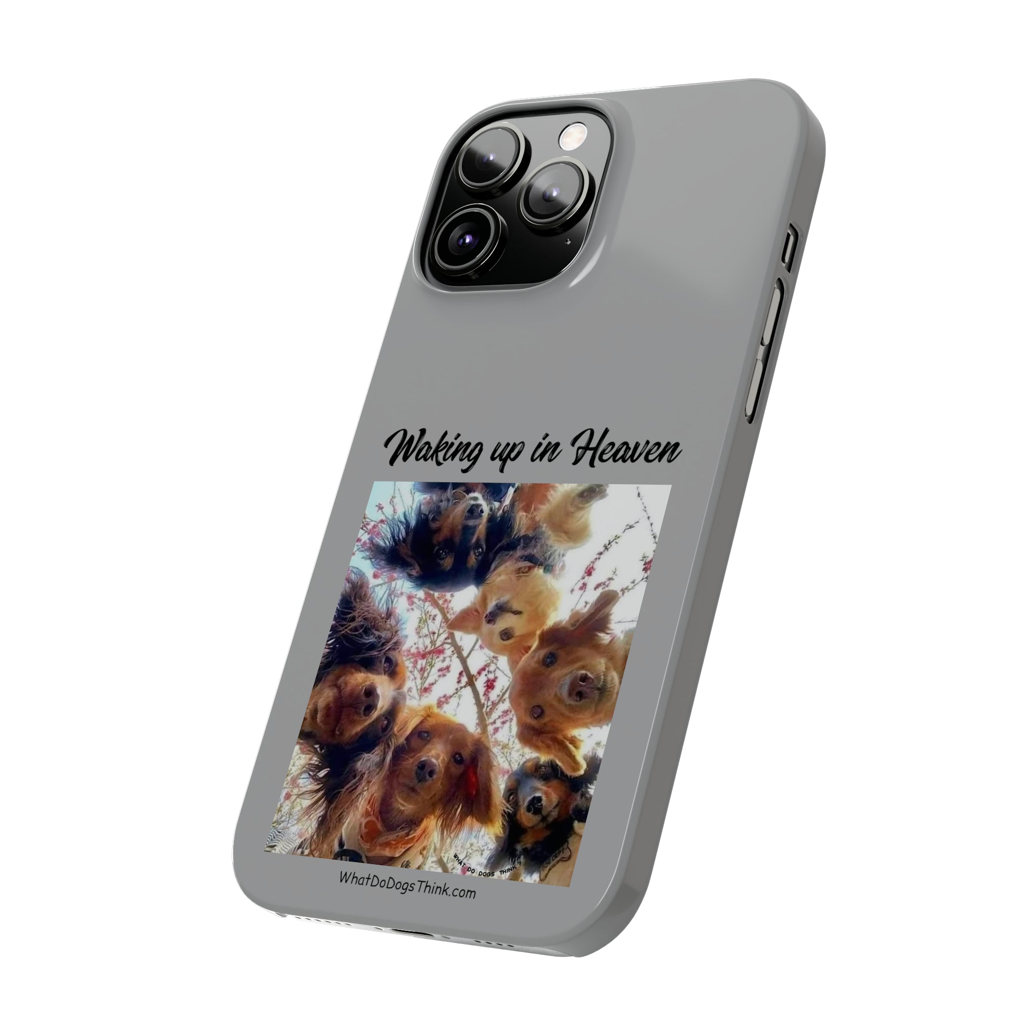 Waking Up In Heaven Grey Slim Phone Cases