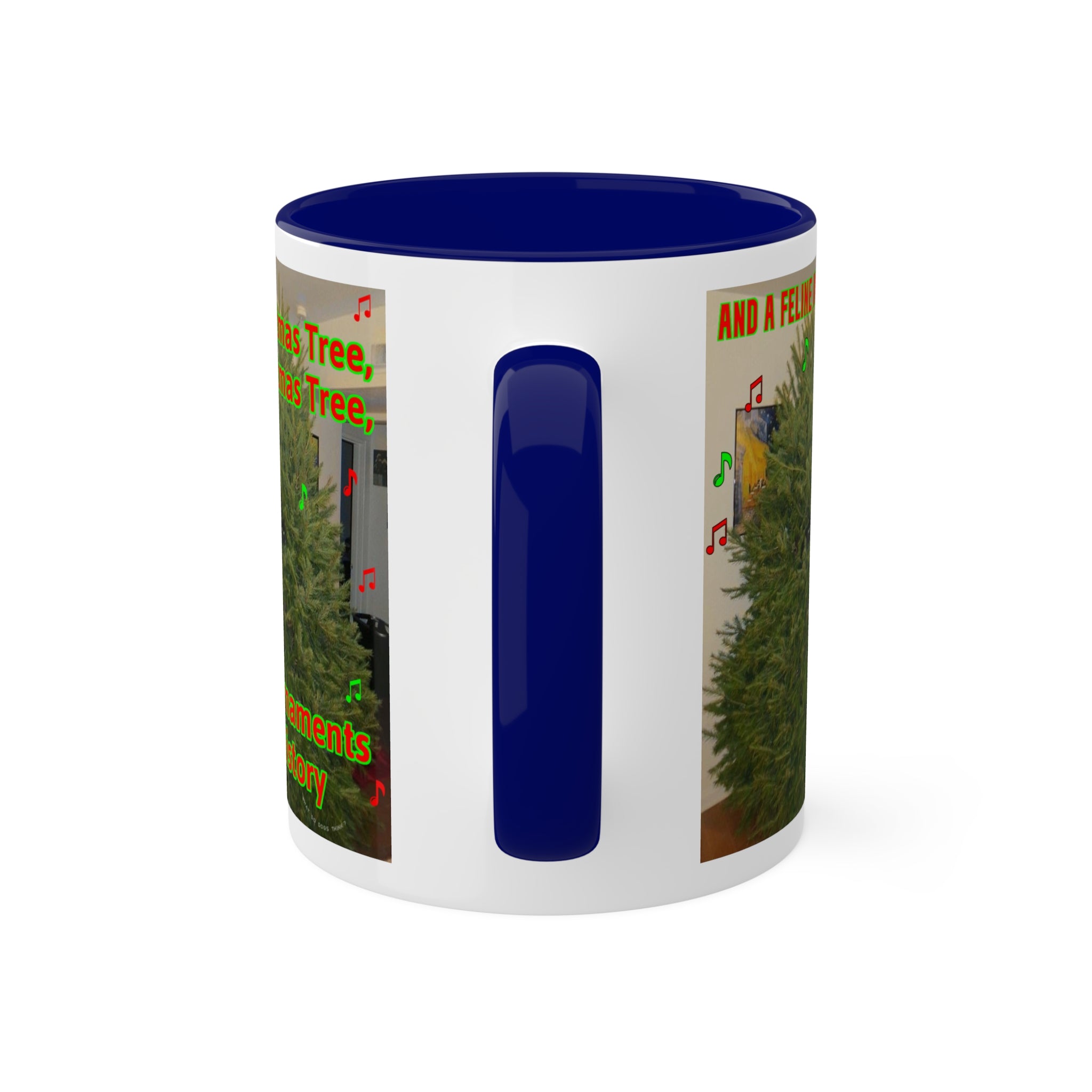 Christmas Tree Cat Mug 11oz