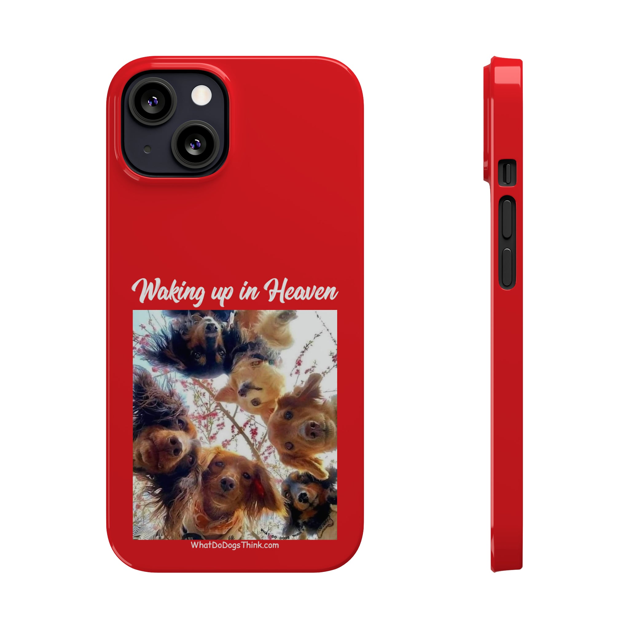 Waking Up In Heaven Red Slim Phone Cases