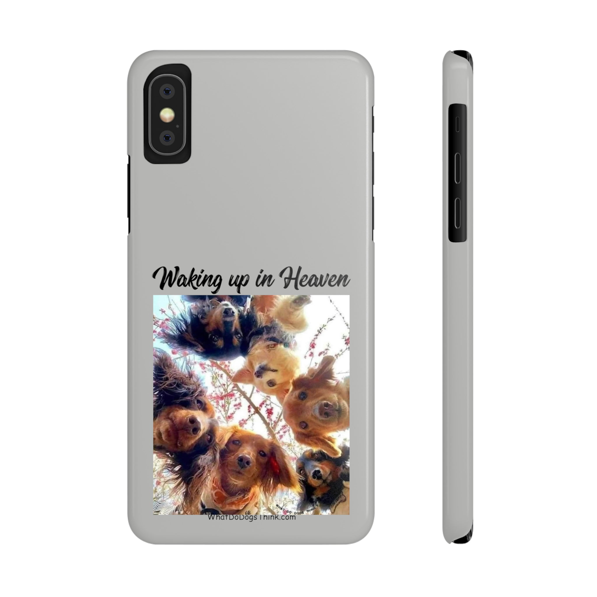 Waking Up In Heaven Grey Slim Phone Cases