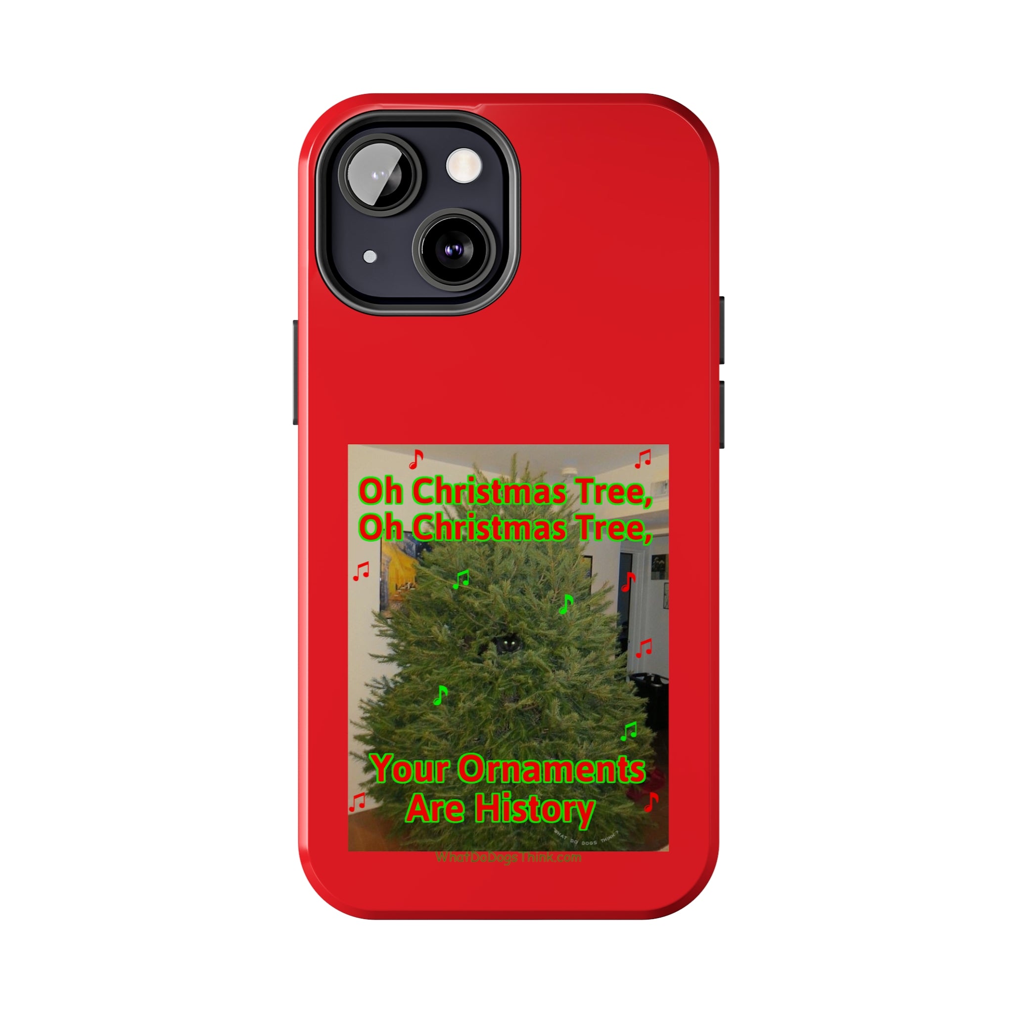 Christmas Tree Cat Red Tough Phone Cases