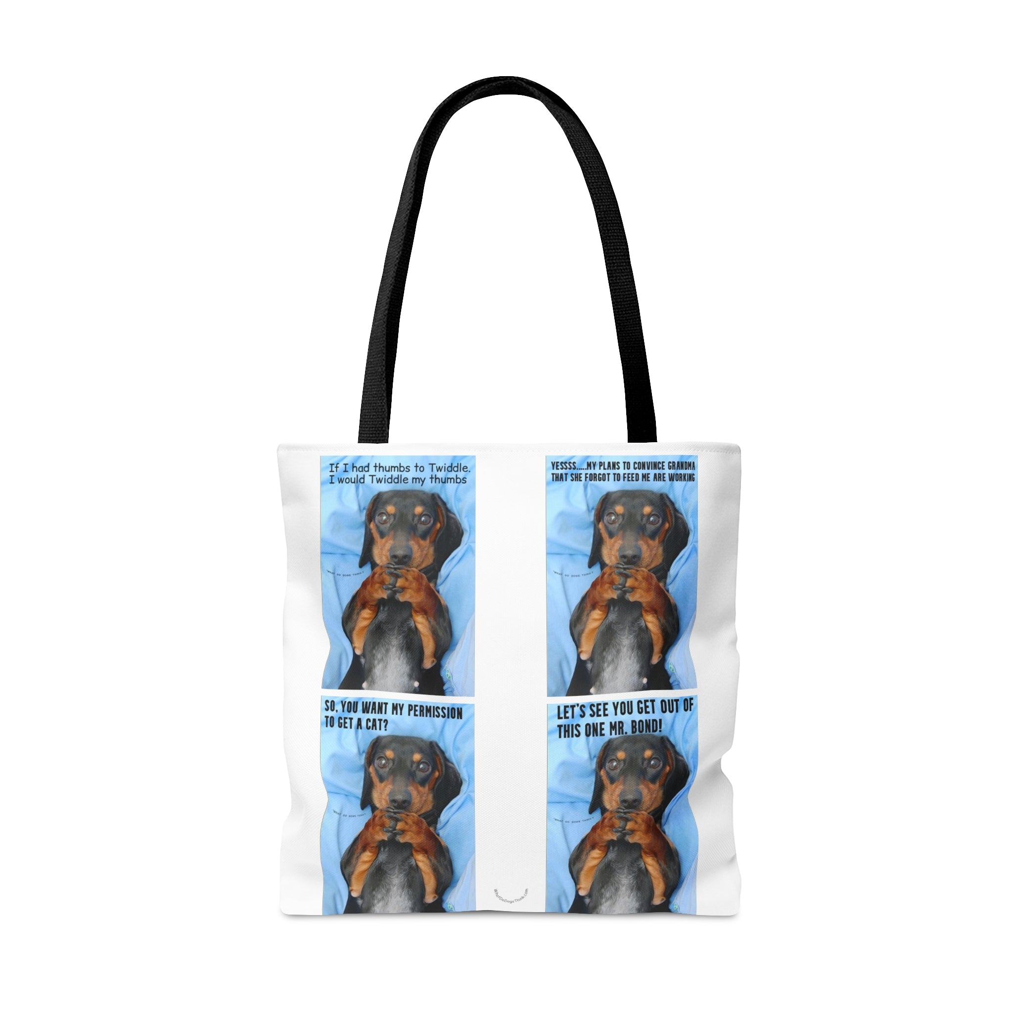 Devious Dachshund White Premium Tote Bag