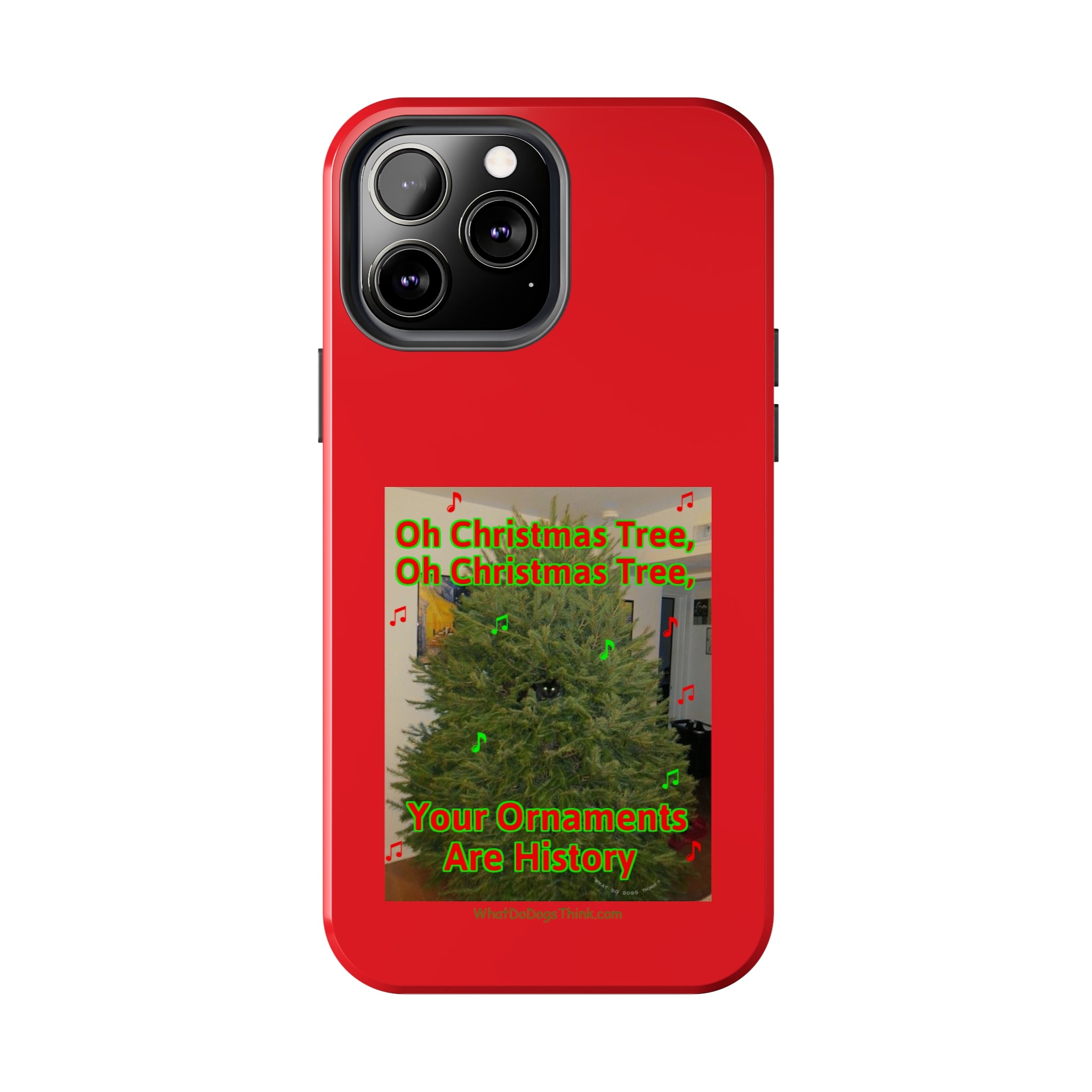 Christmas Tree Cat Red Tough Phone Cases