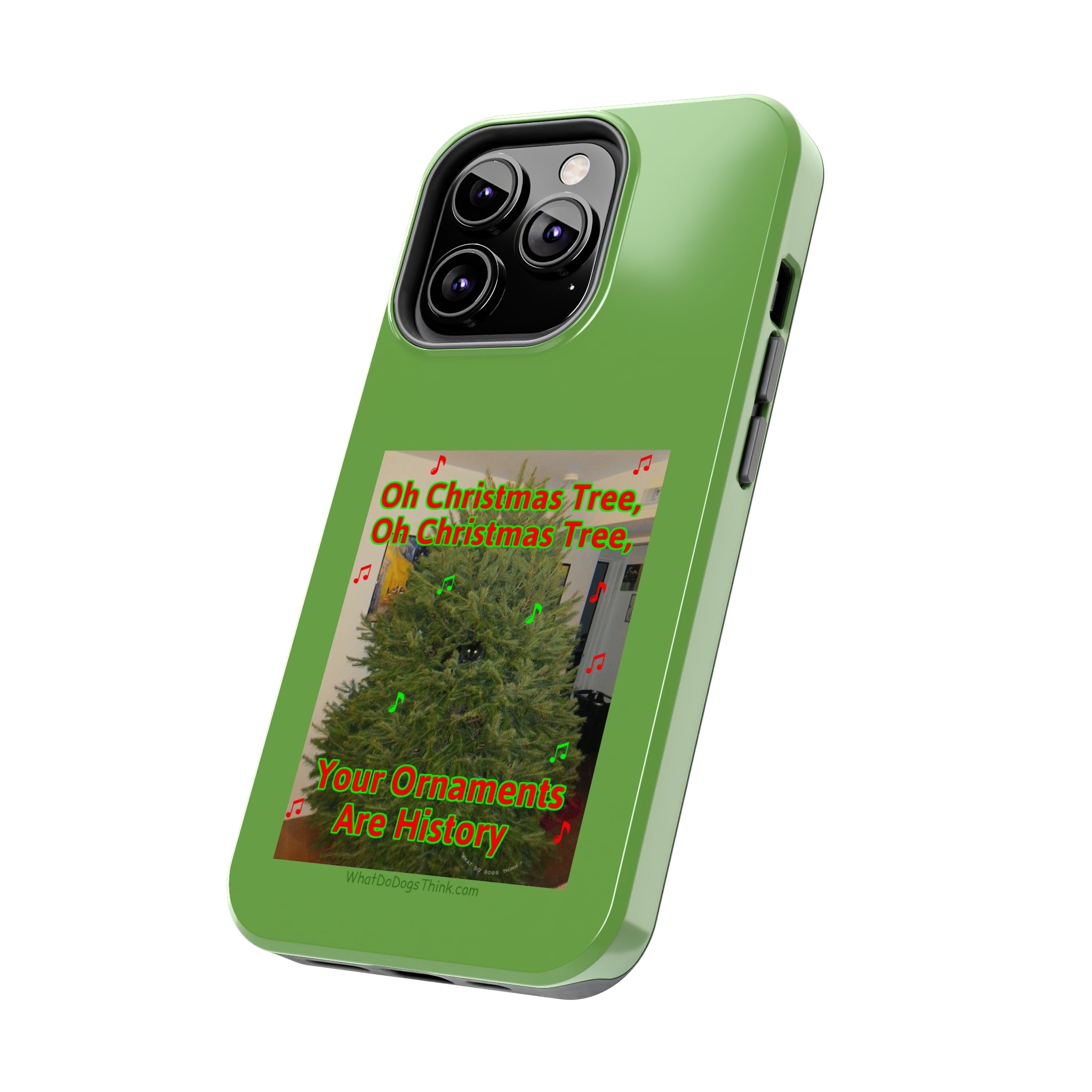 Christmas Tree Cat Green Tough Phone Cases