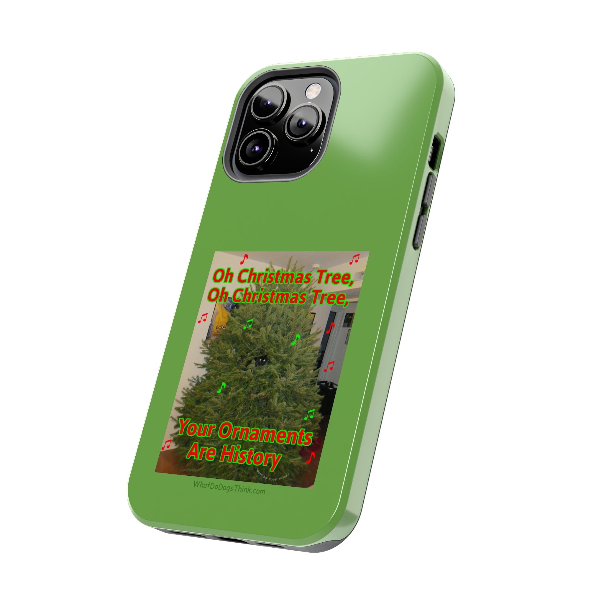 Christmas Tree Cat Green Tough Phone Cases
