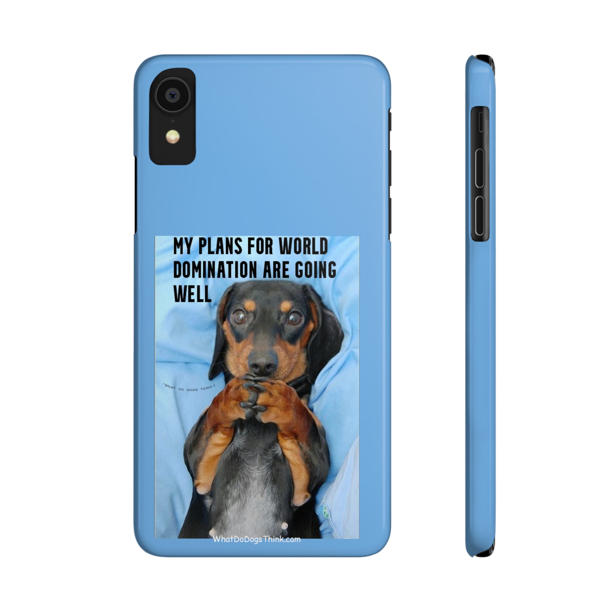 World Domination Blue Slim Phone Cases