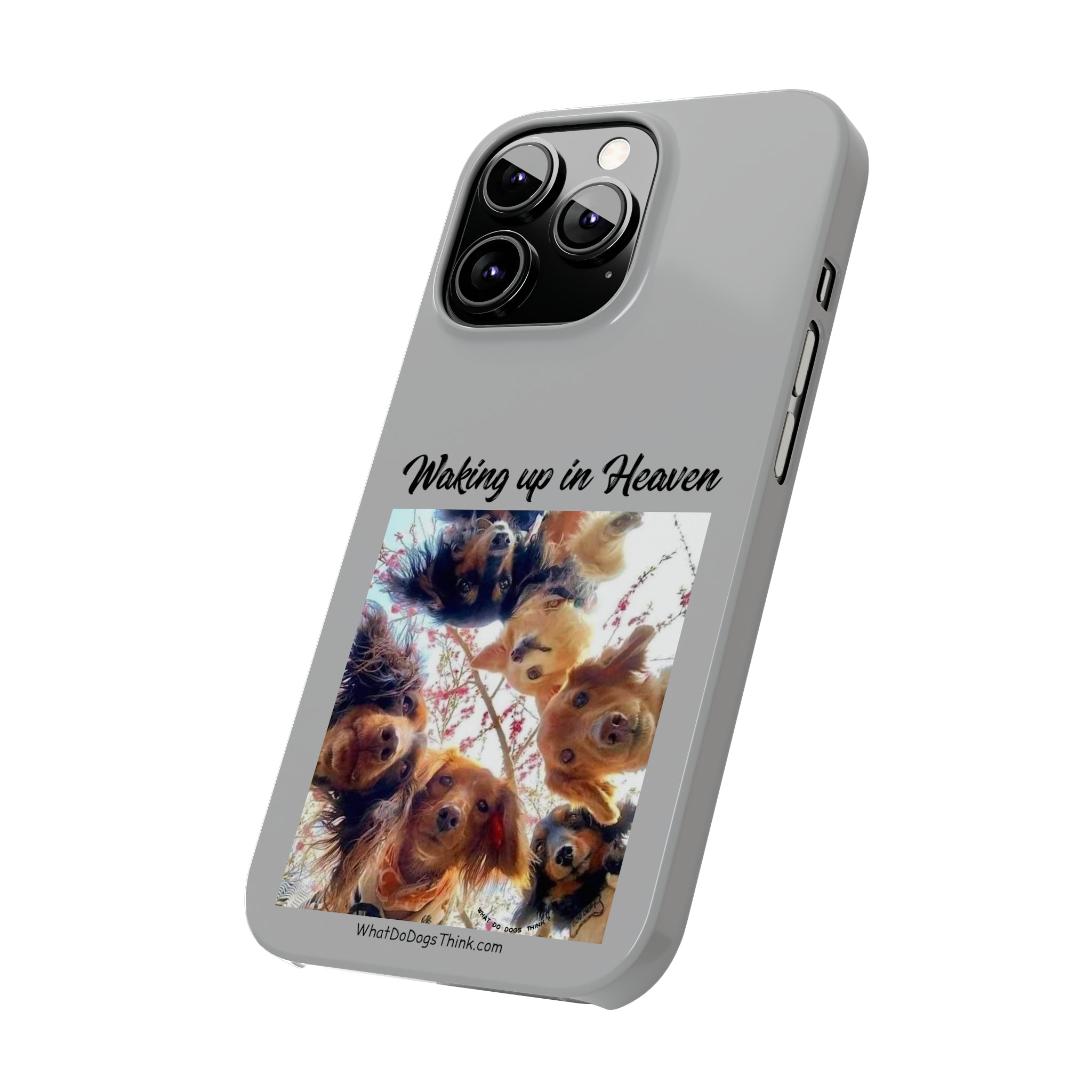 Waking Up In Heaven Grey Slim Phone Cases