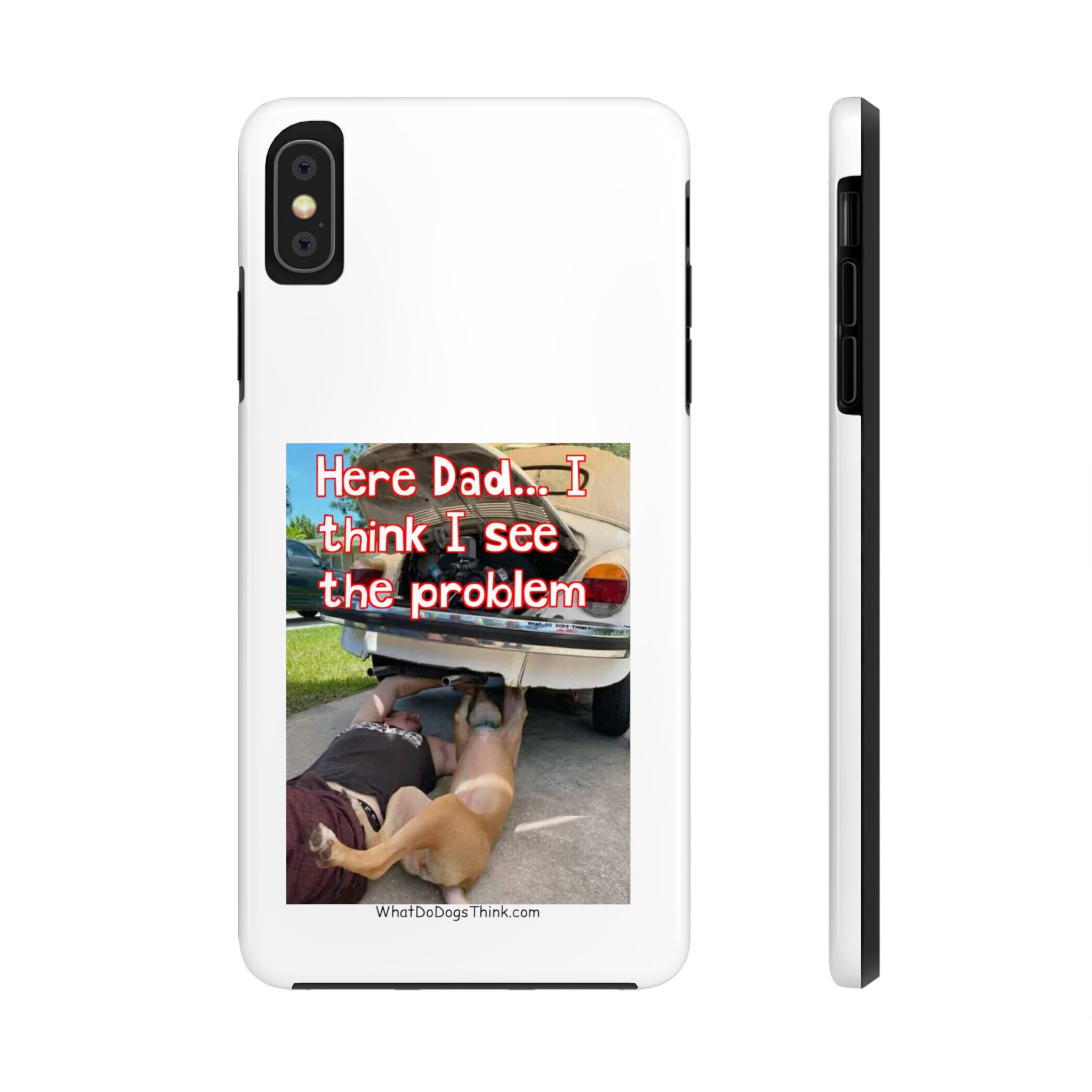Here Dad White Tough Phone Cases