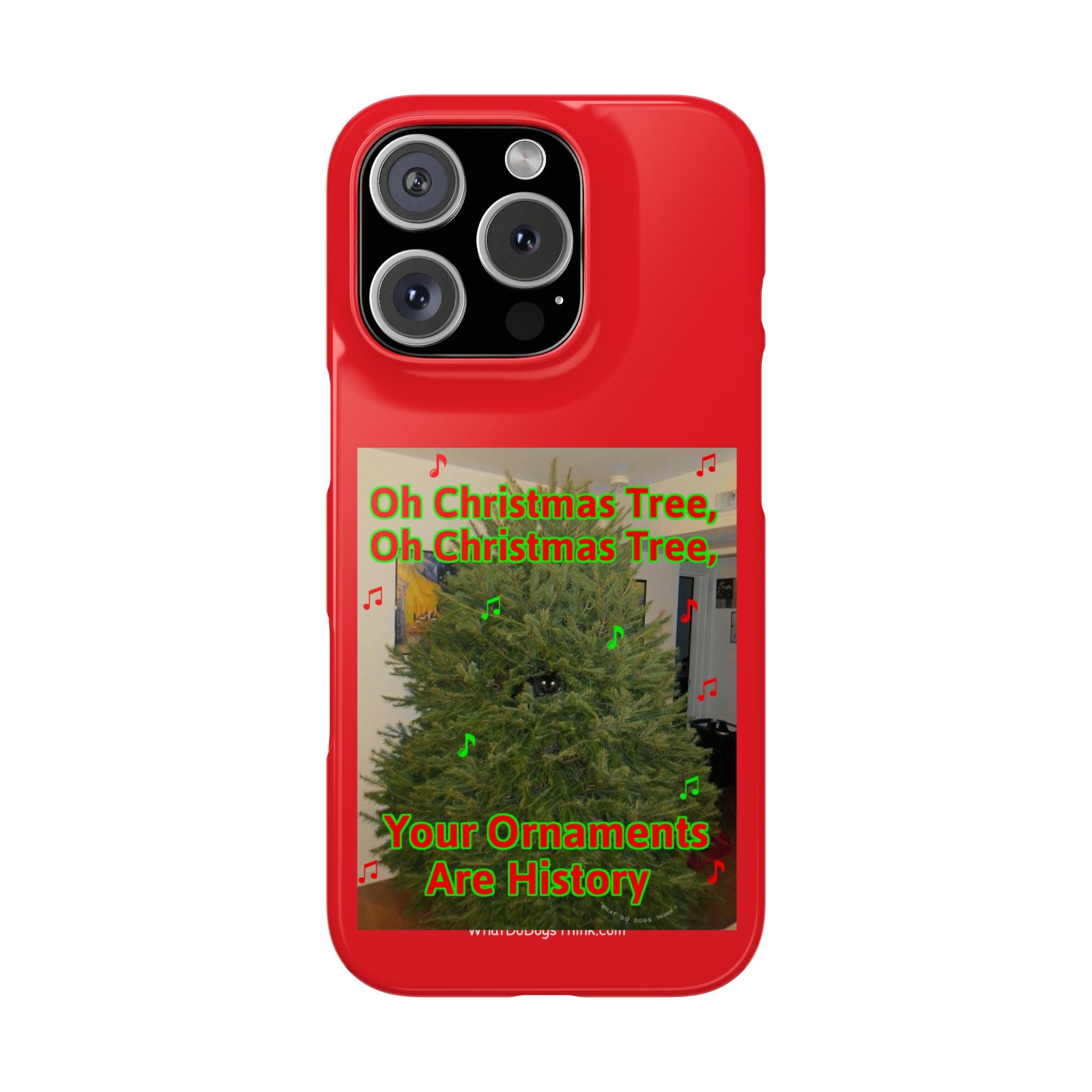 Christmas Tree Cat Red Slim Phone Case