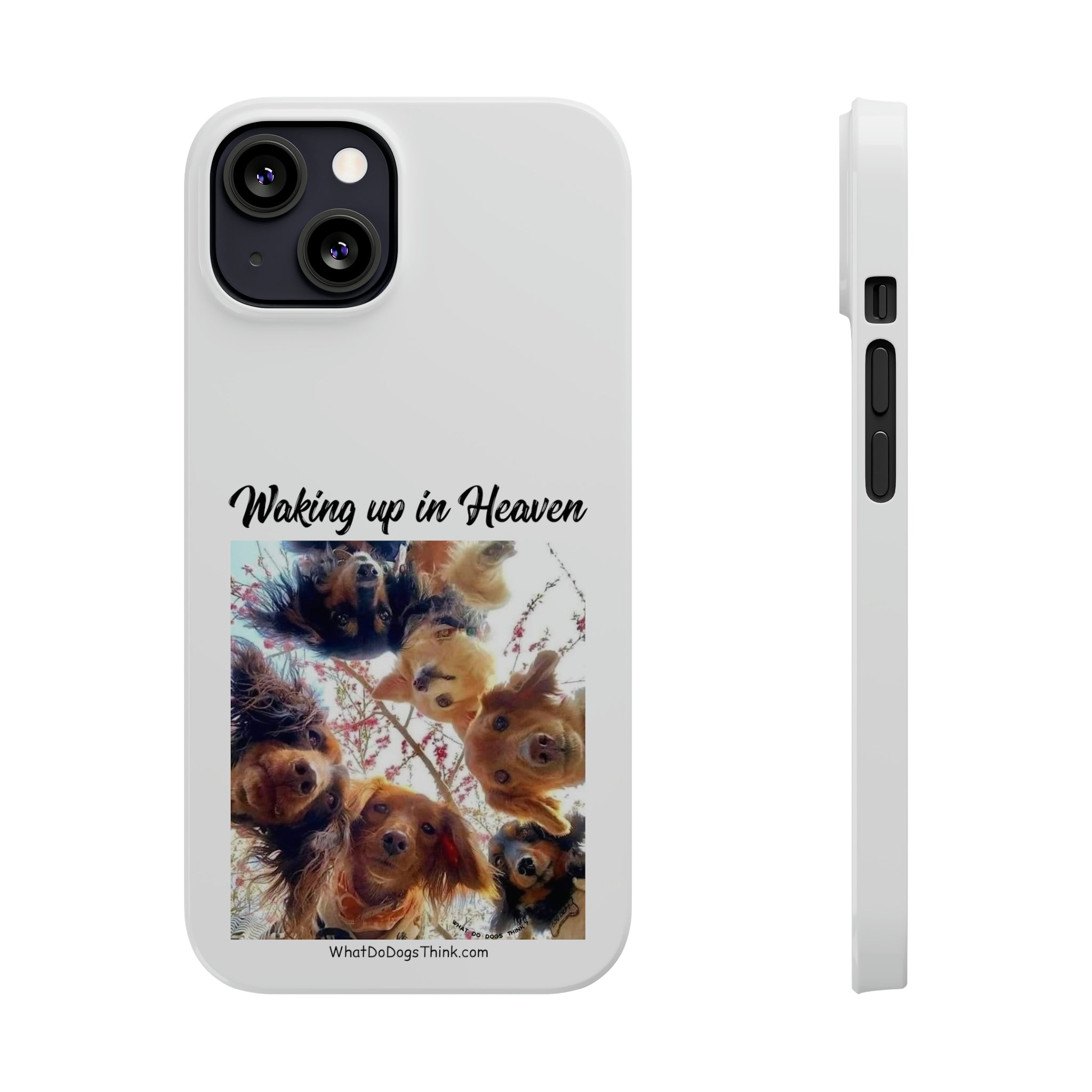 Waking Up In Heaven White Slim Phone Cases