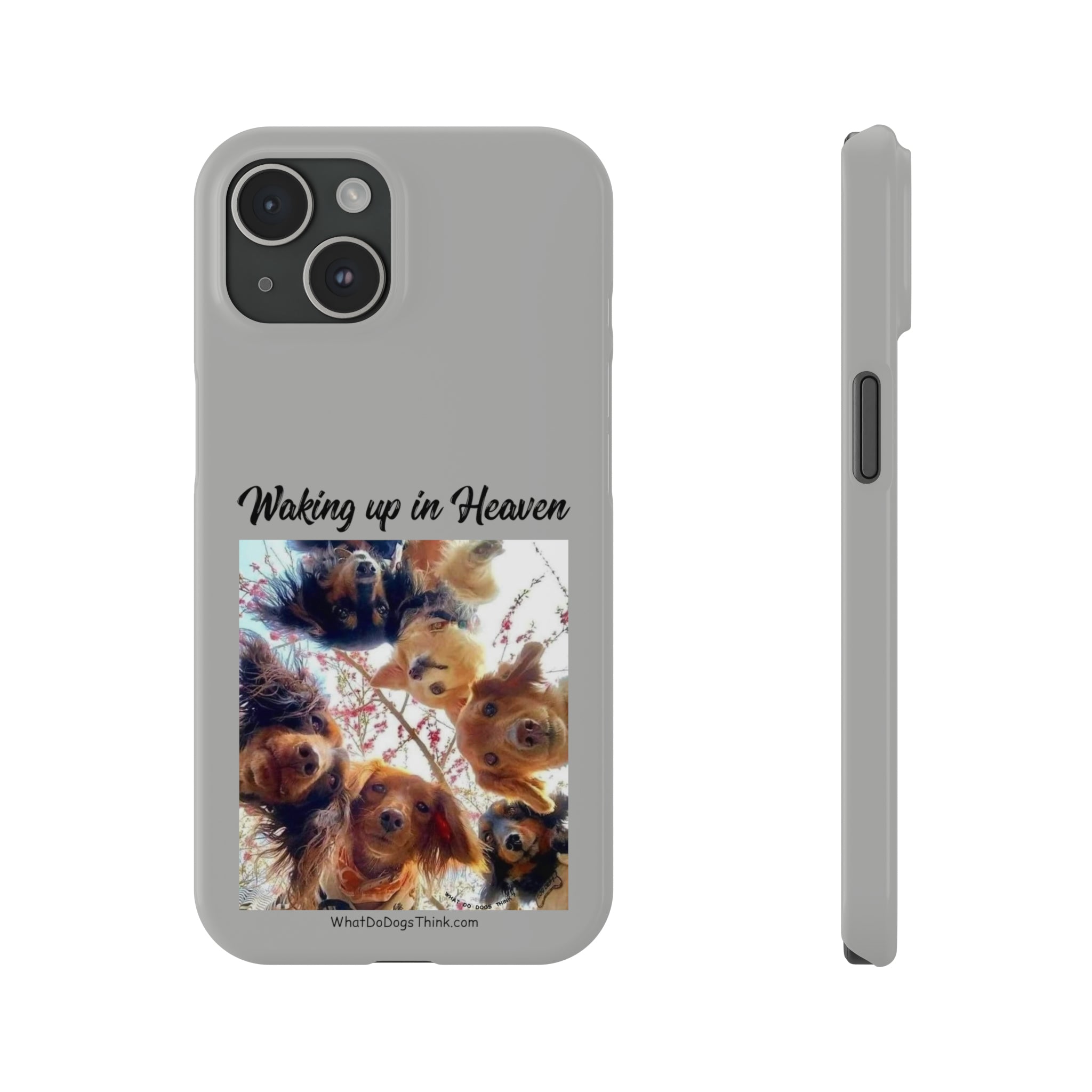 Waking Up In Heaven Grey Slim Phone Cases
