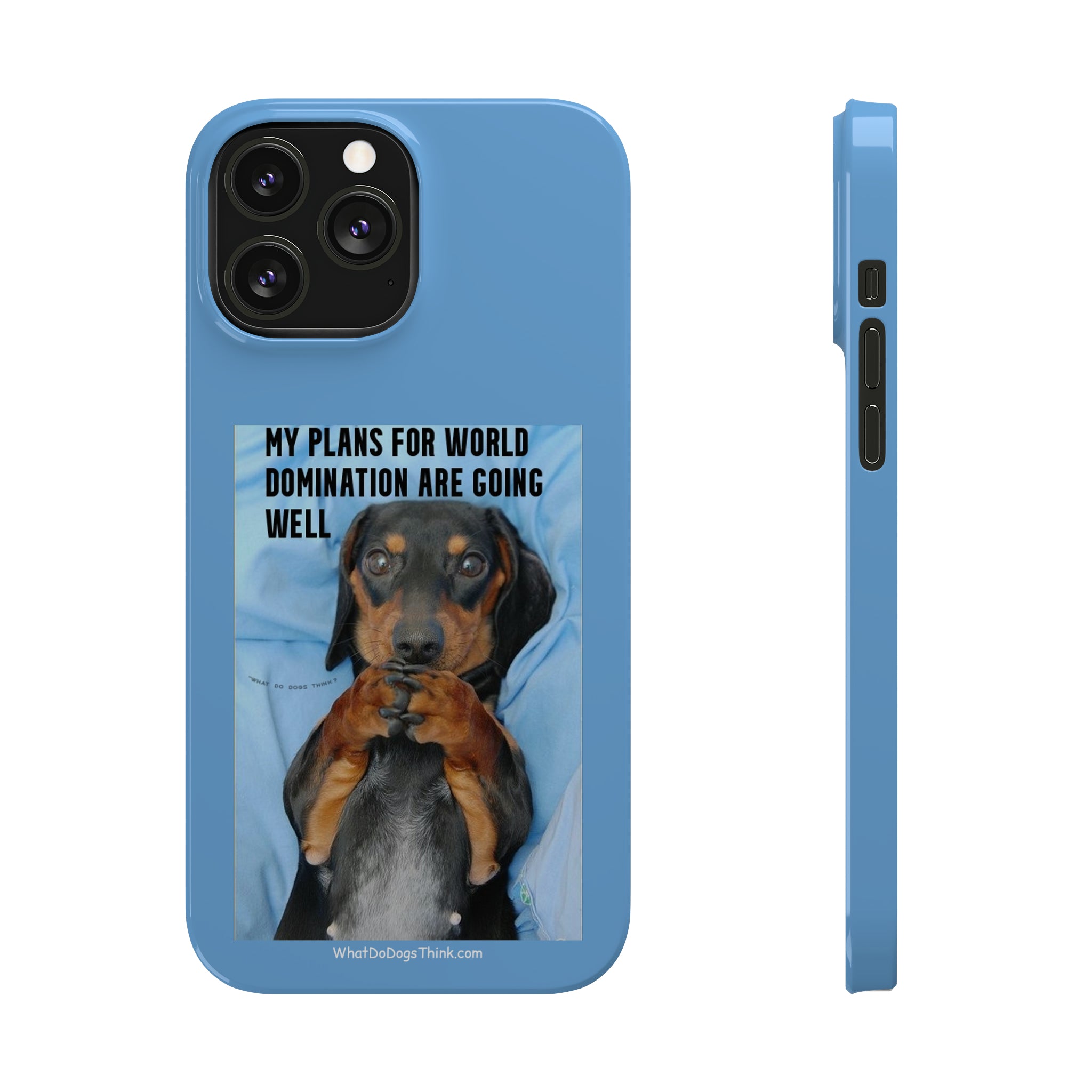 World Domination Blue Slim Phone Cases
