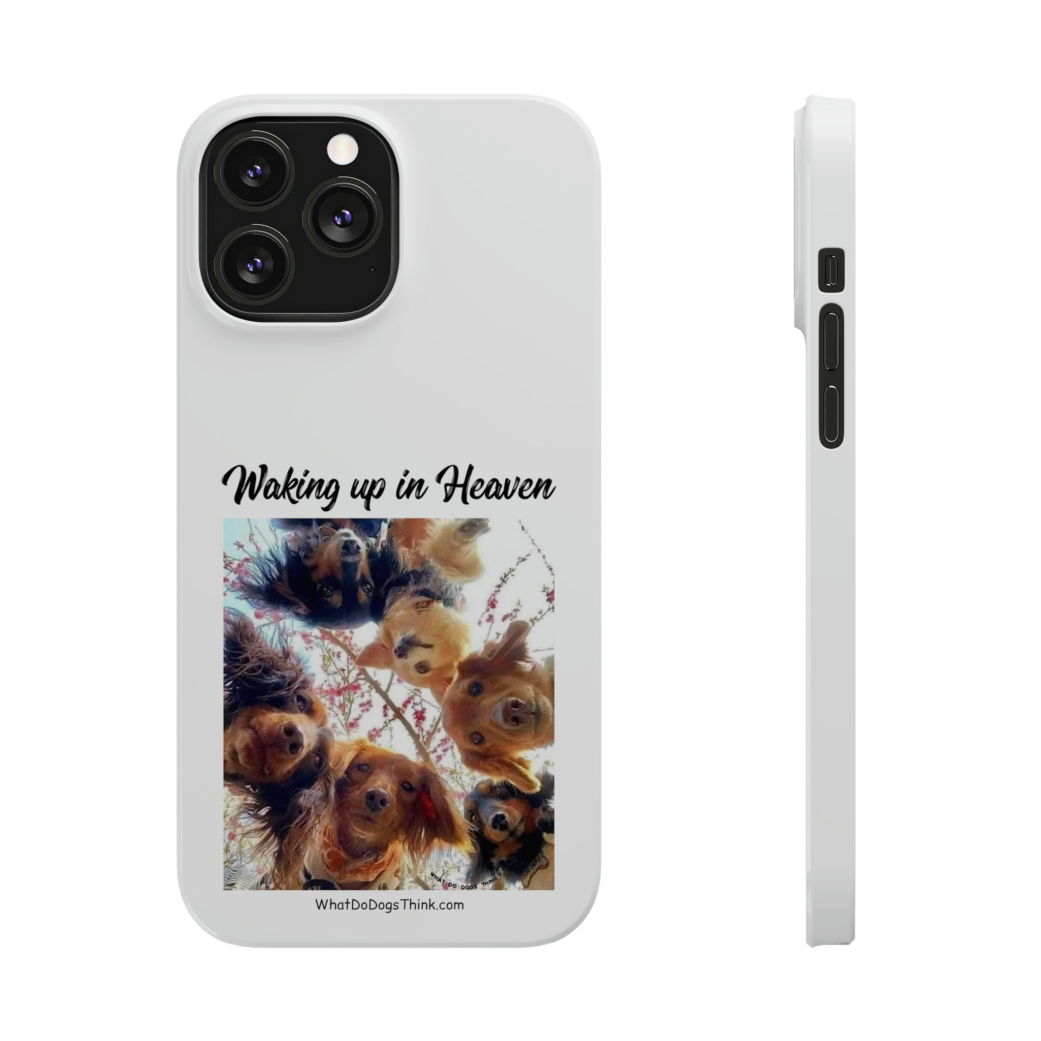 Waking Up In Heaven White Slim Phone Cases