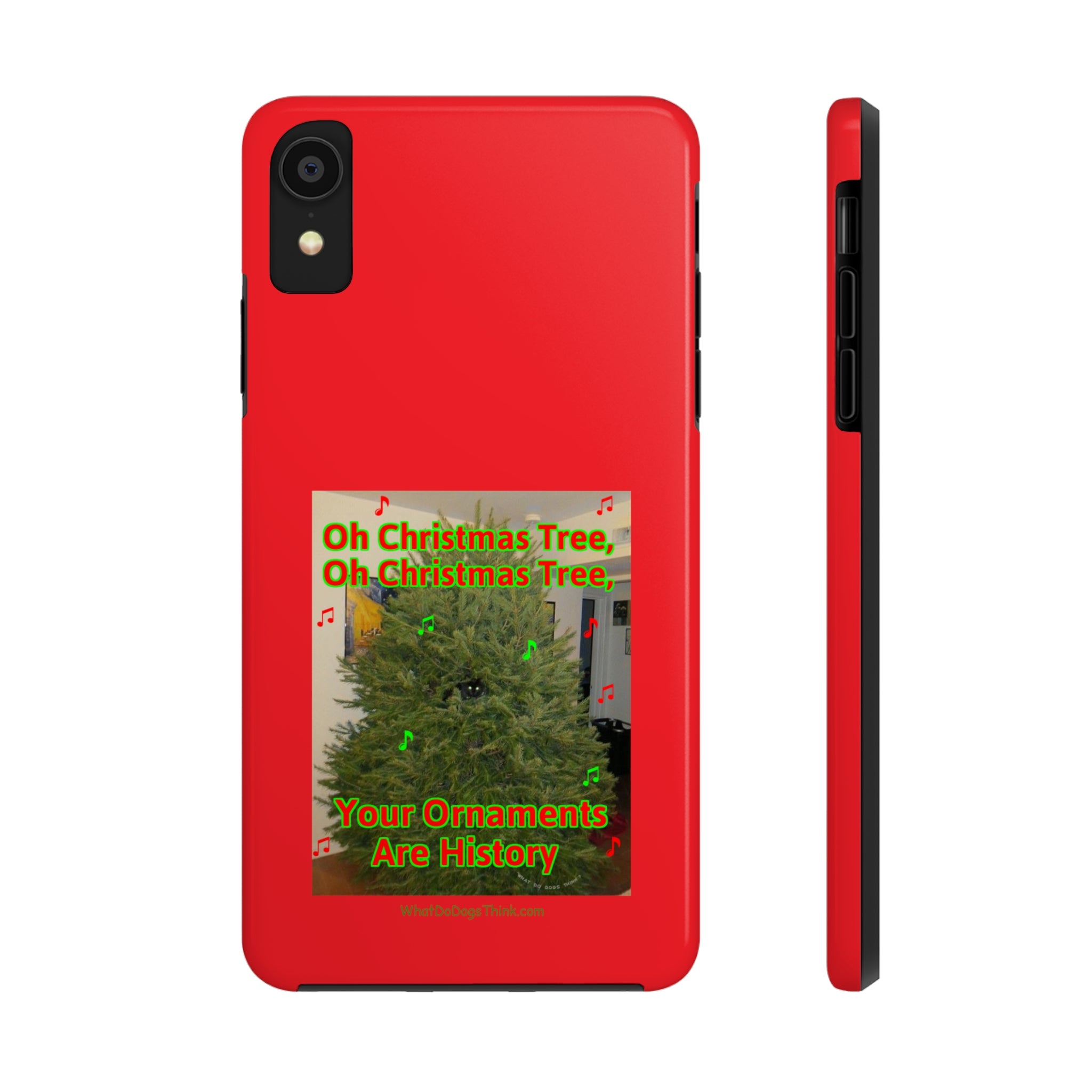 Christmas Tree Cat Red Tough Phone Cases