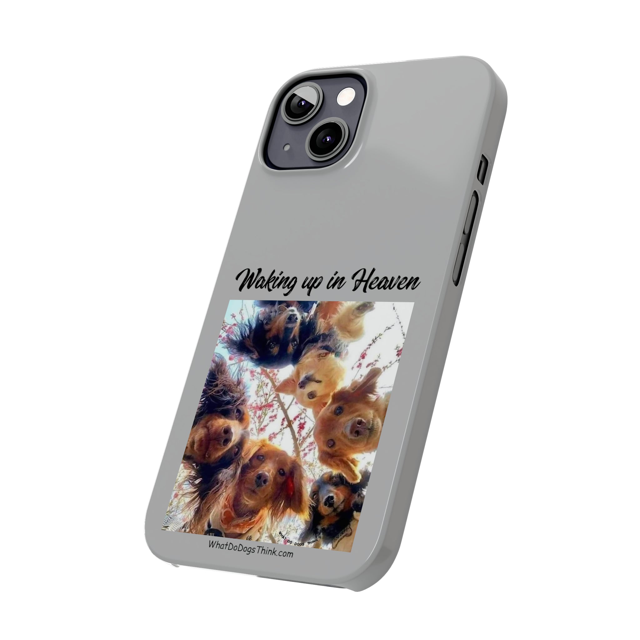 Waking Up In Heaven Grey Slim Phone Cases