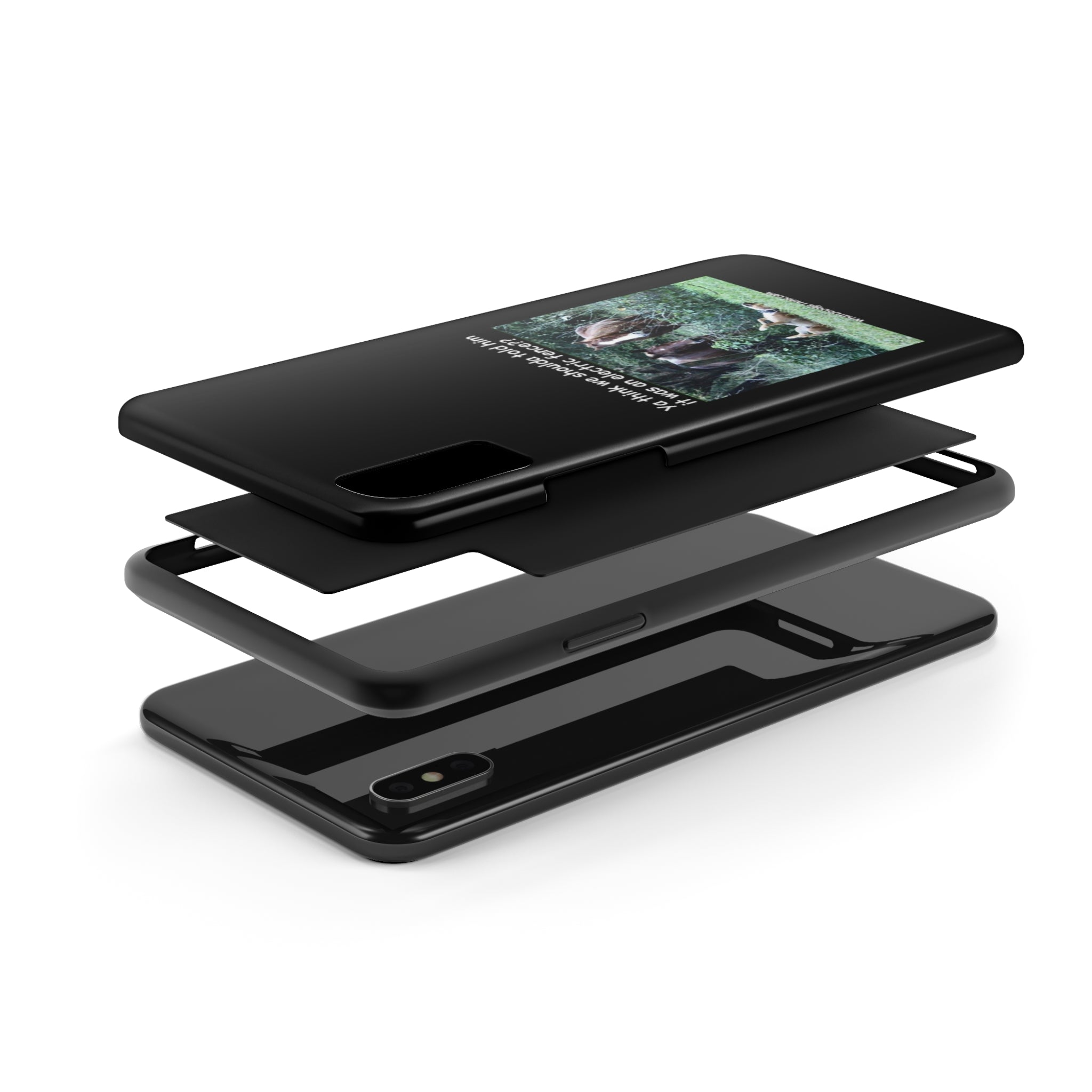 Electric Fence Black Tough Phone Cases