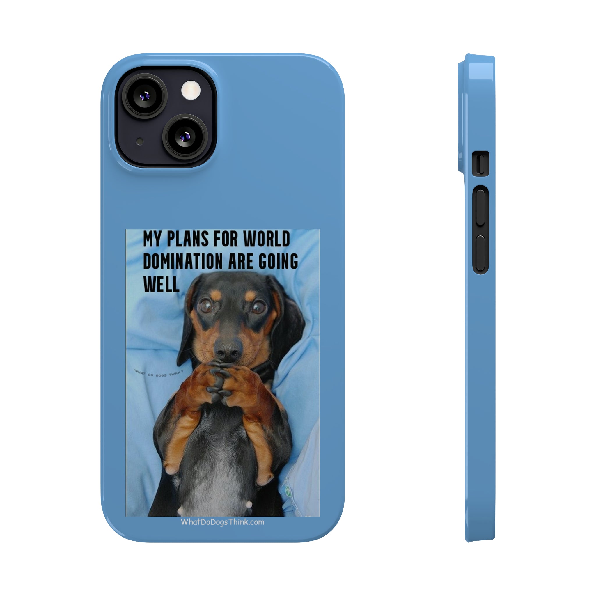 World Domination Blue Slim Phone Cases