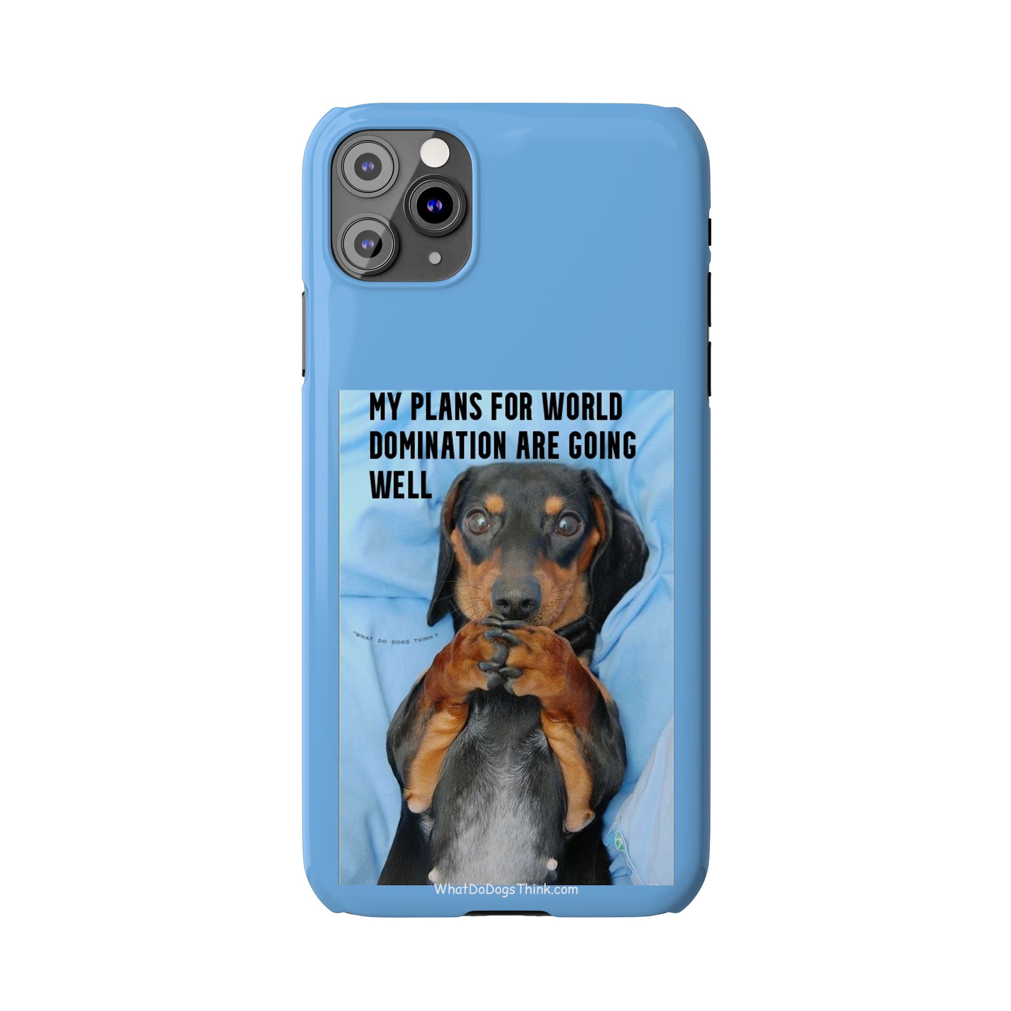 World Domination Blue Slim Phone Cases