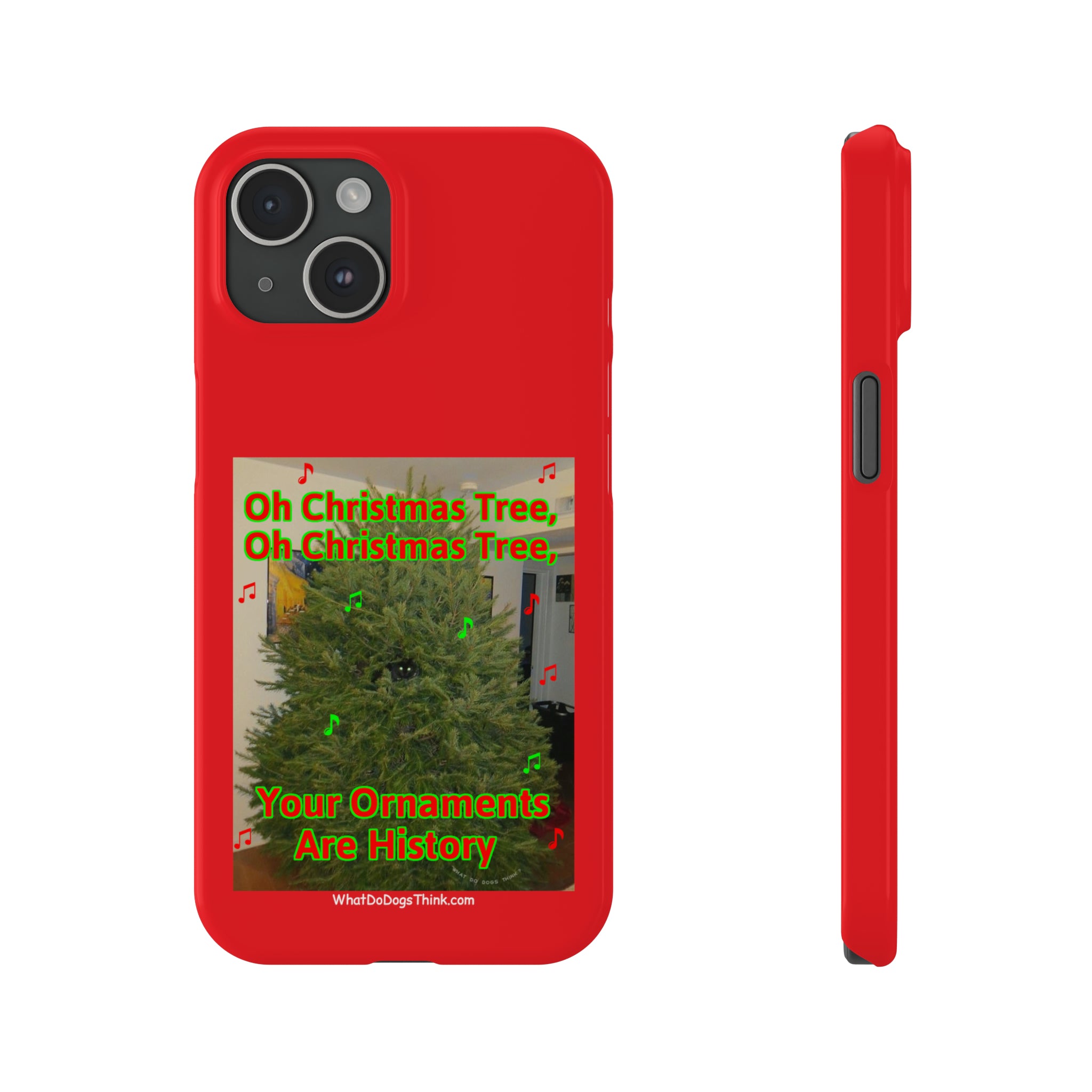 Christmas Tree Cat Red Slim Phone Case