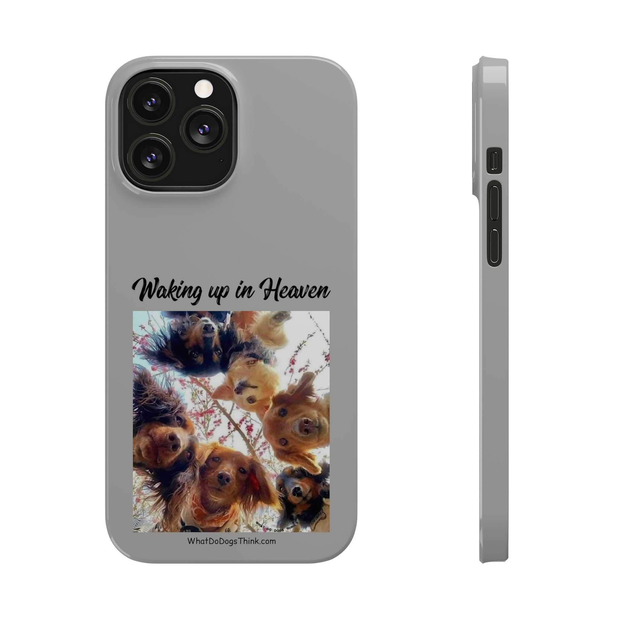 Waking Up In Heaven Grey Slim Phone Cases