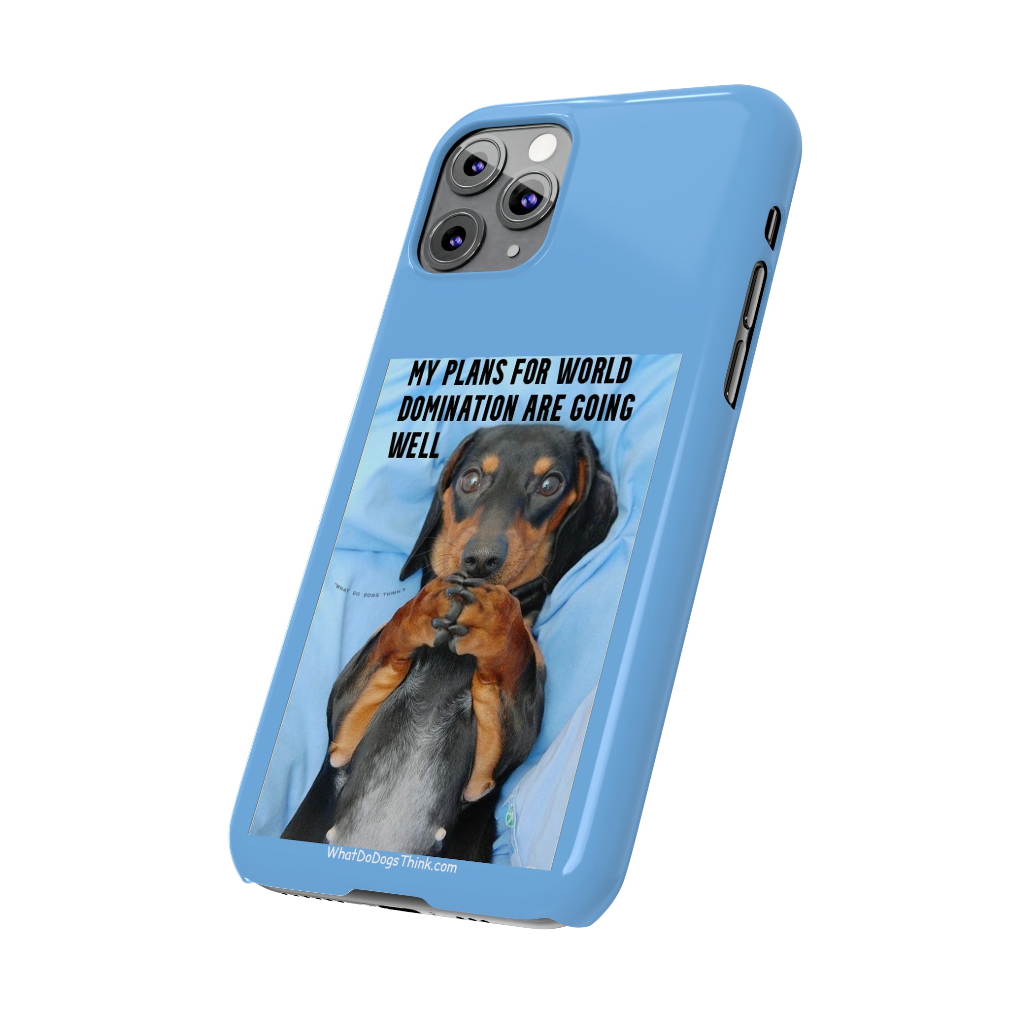 World Domination Blue Slim Phone Cases