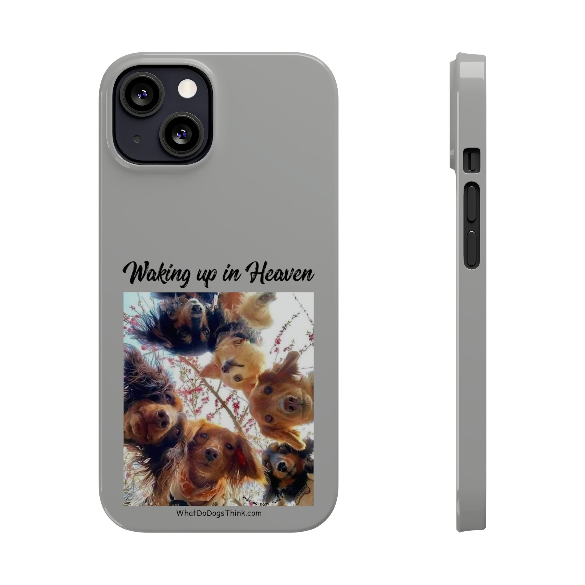 Waking Up In Heaven Grey Slim Phone Cases