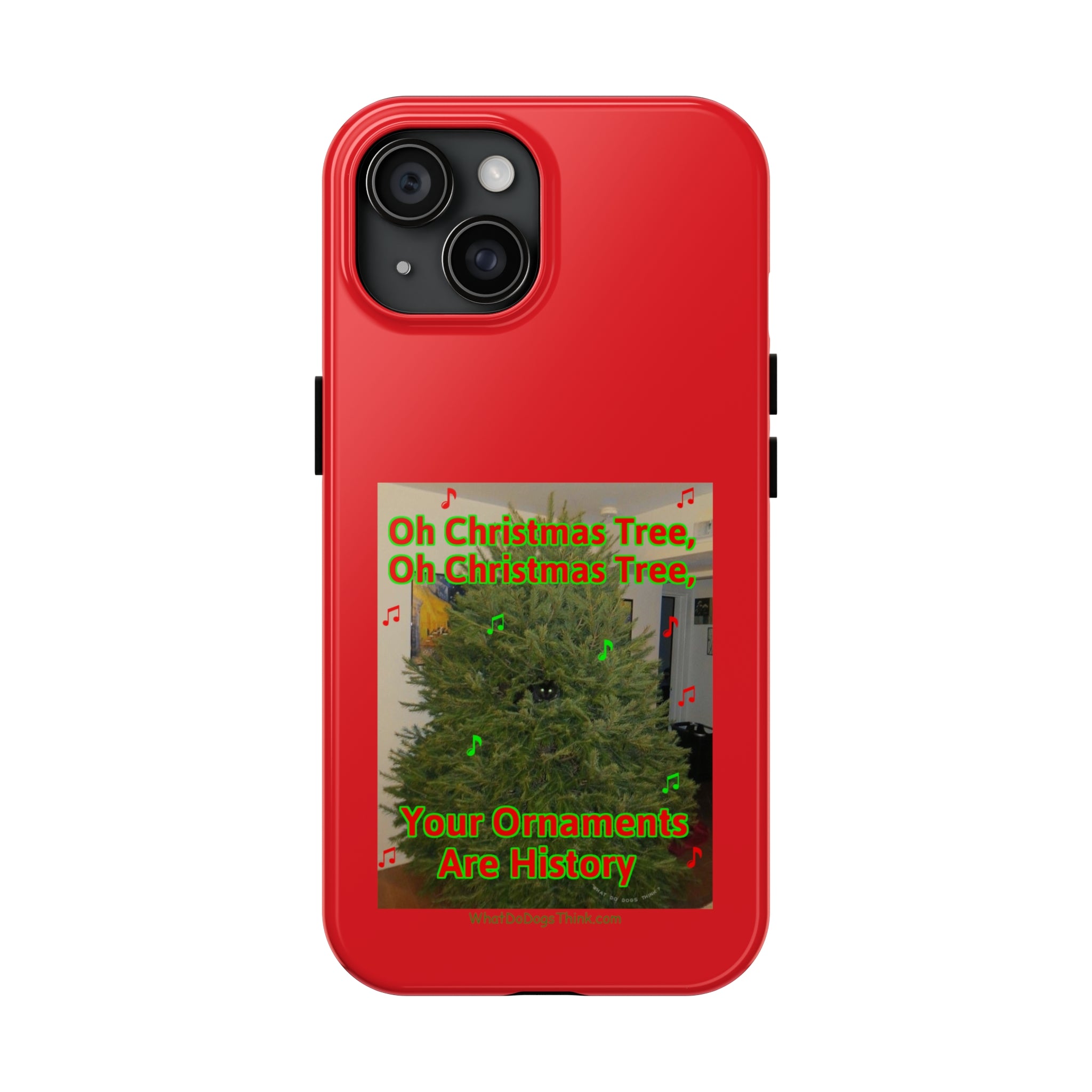 Christmas Tree Cat Red Tough Phone Cases