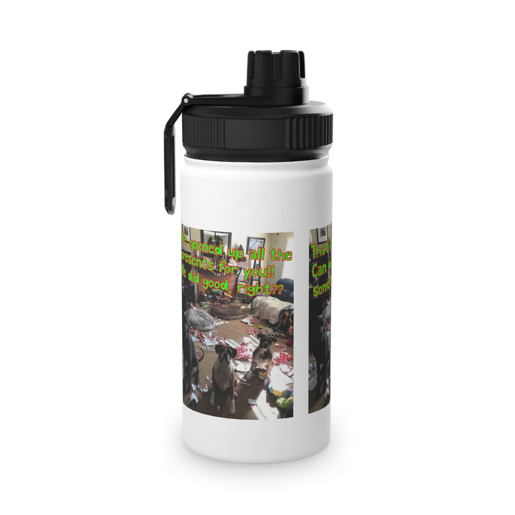 Christmas Party Stainless Steel Water Bottle, Sports Lid