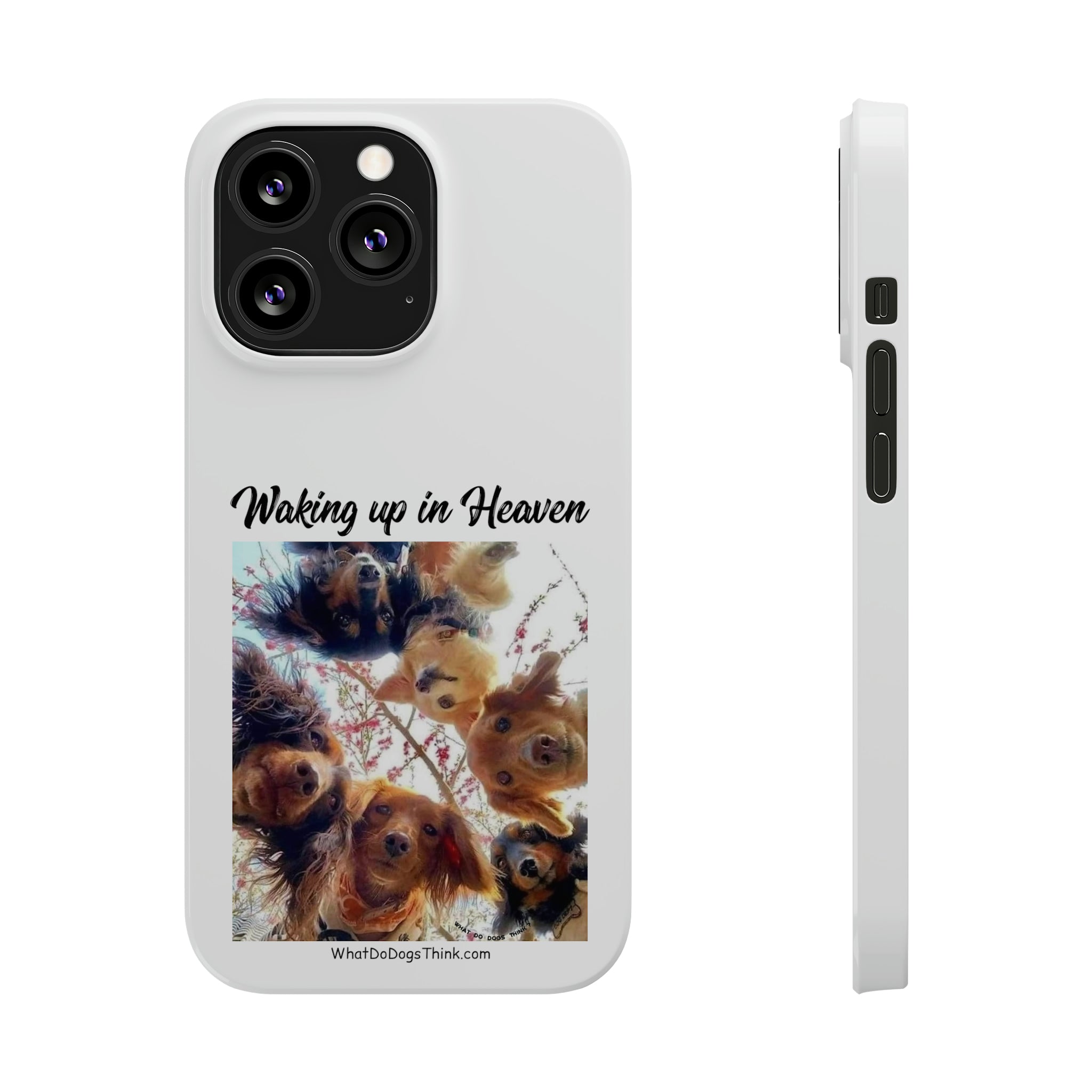 Waking Up In Heaven White Slim Phone Cases