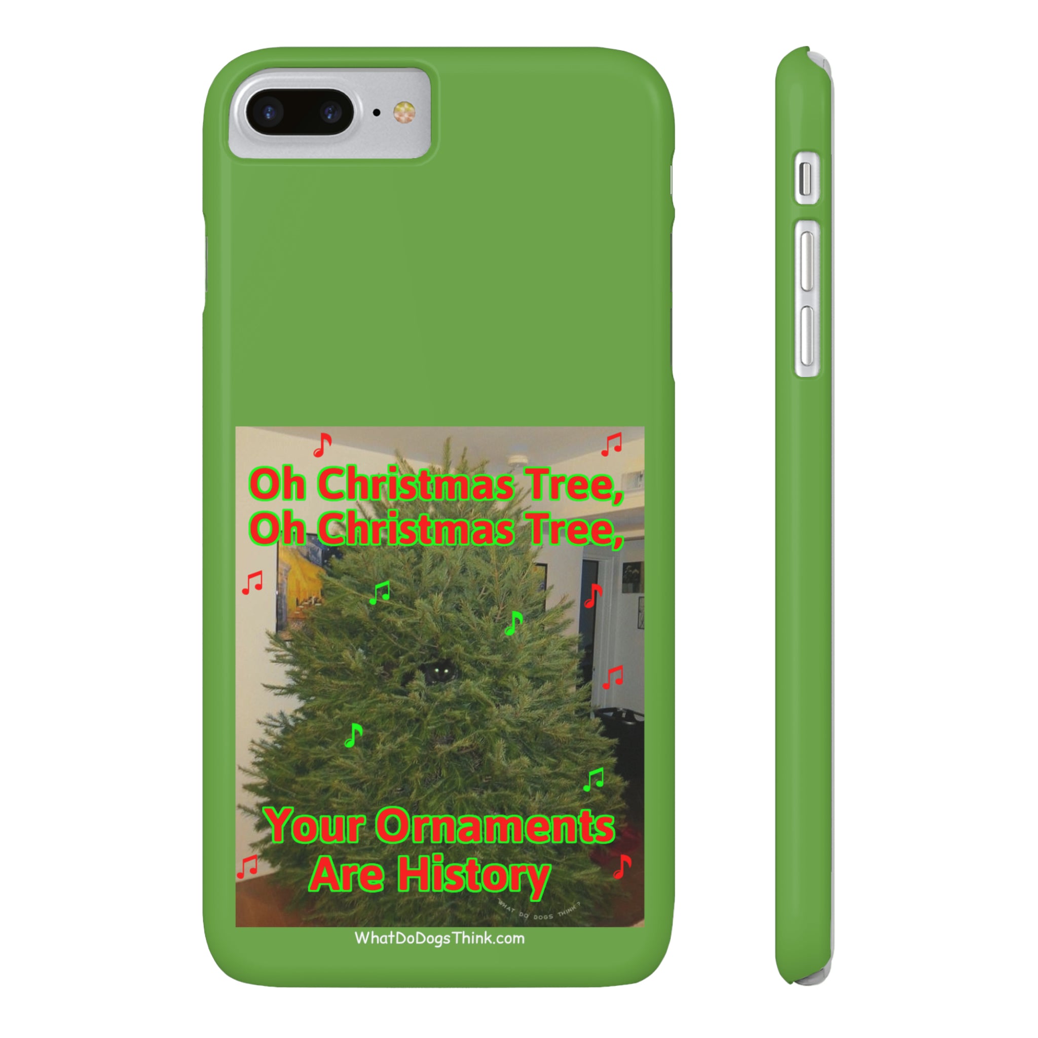 Christmas Tree Cat Green Slim Phone Case