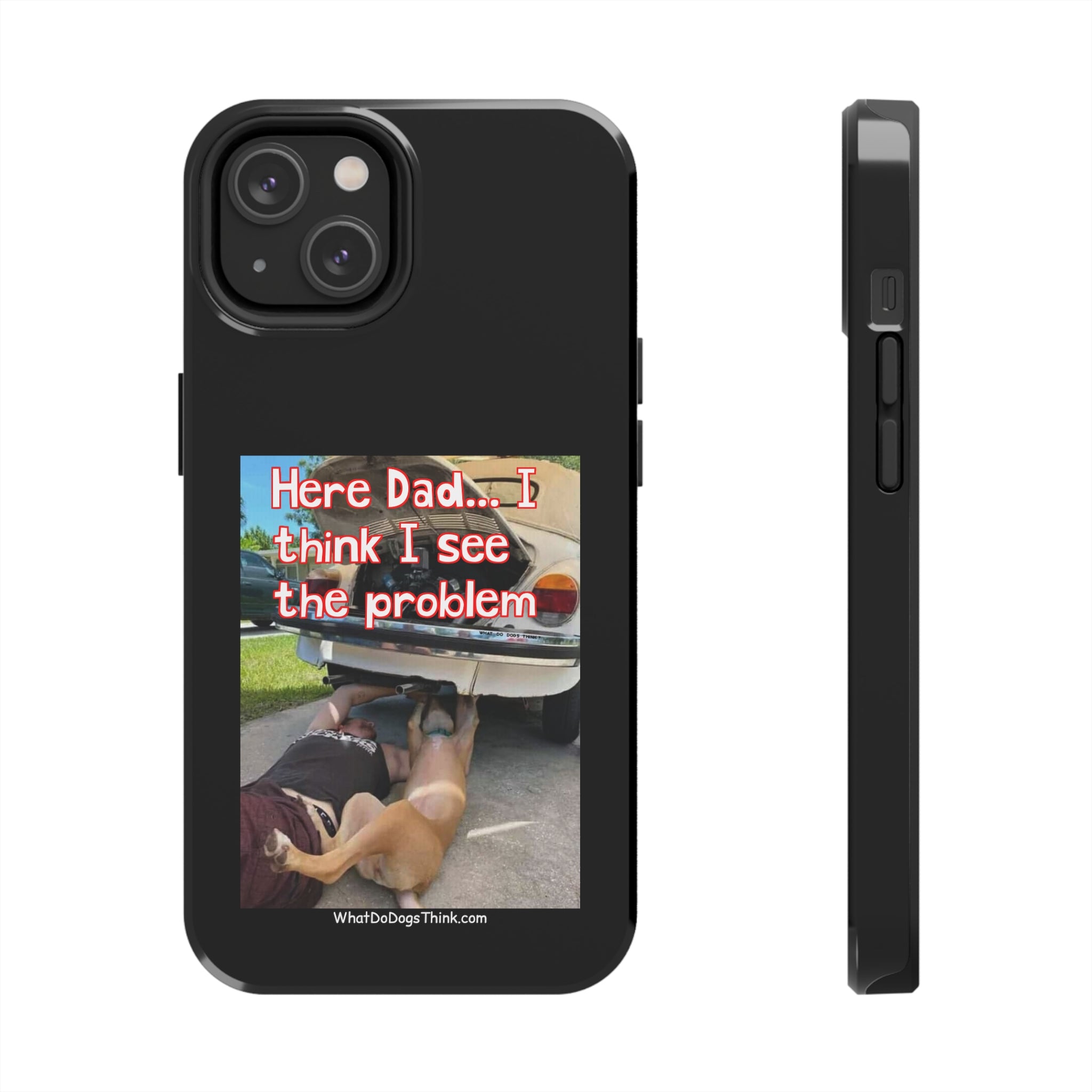 Here Dad Black Tough Phone Cases
