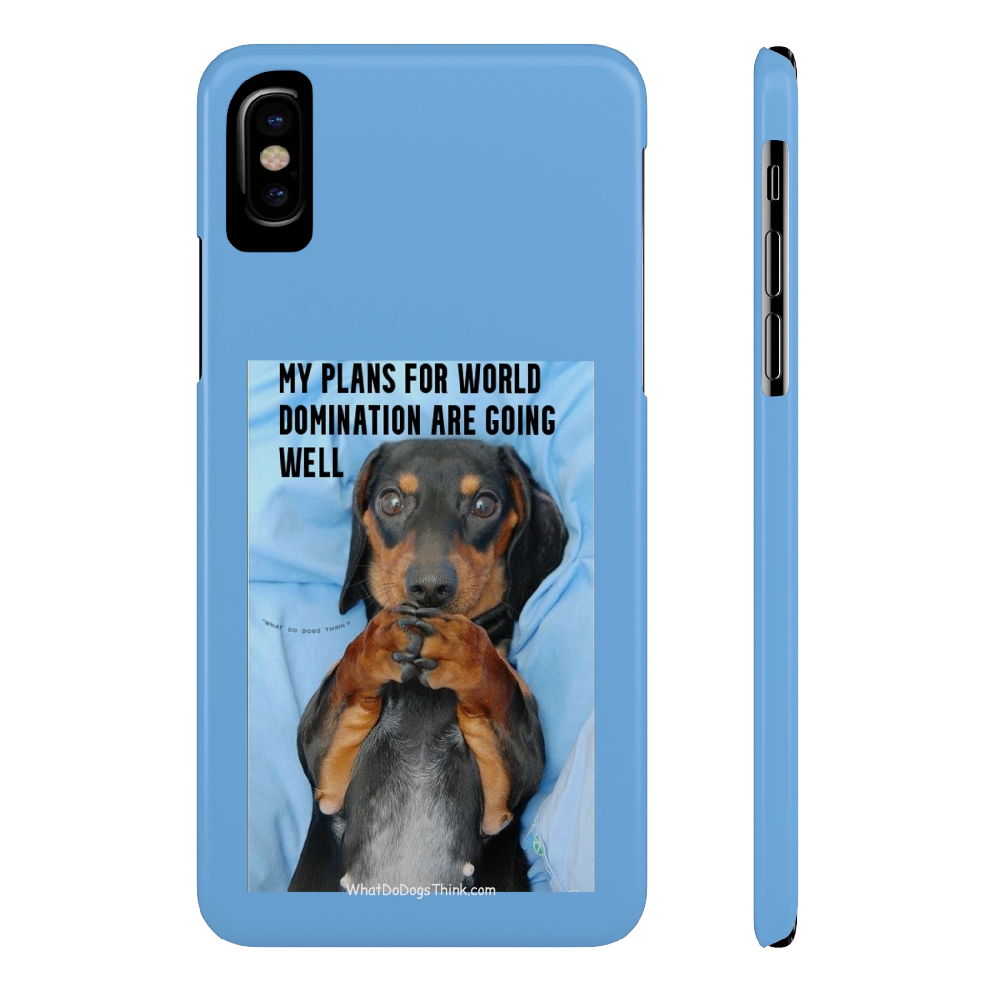 World Domination Blue Slim Phone Cases