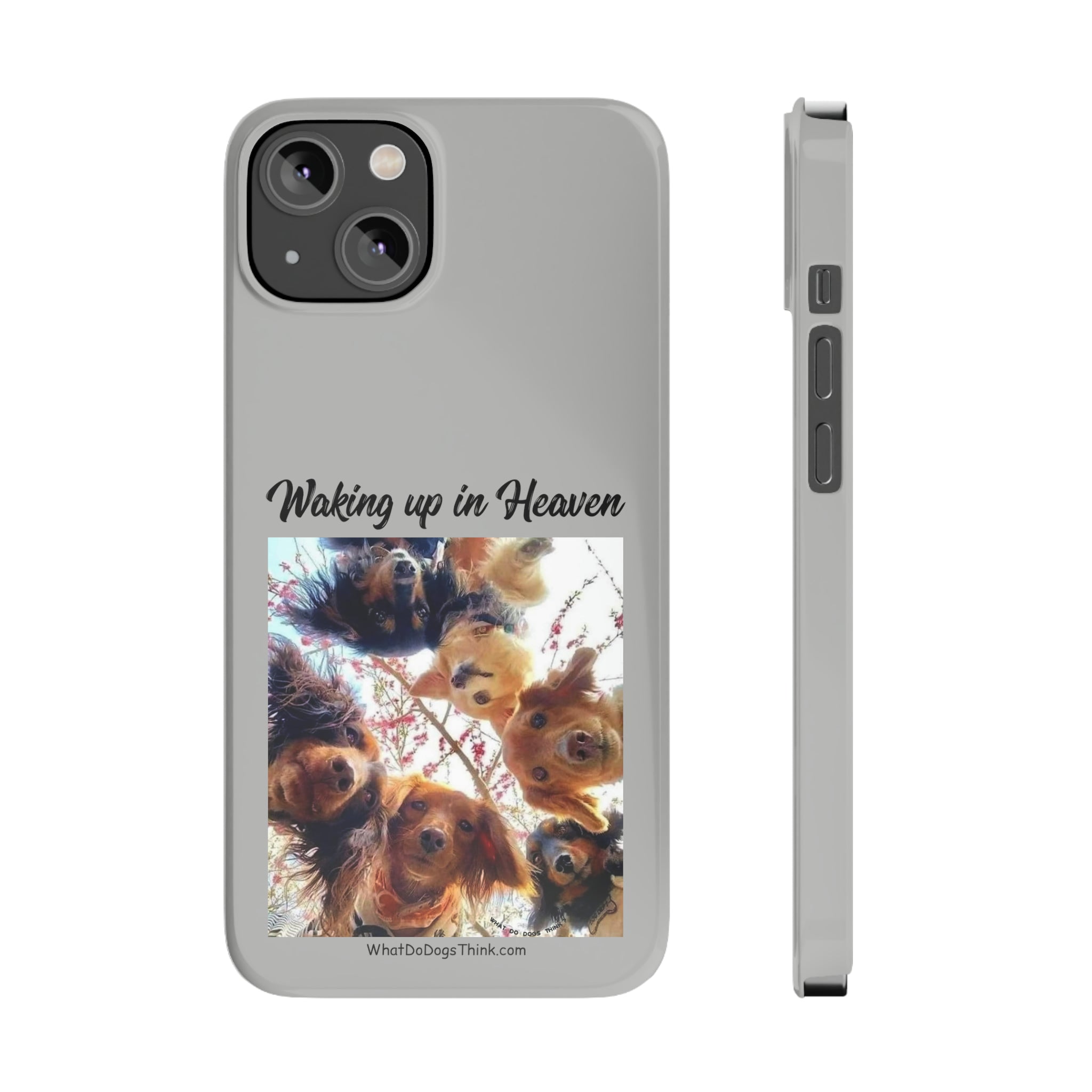 Waking Up In Heaven Grey Slim Phone Cases