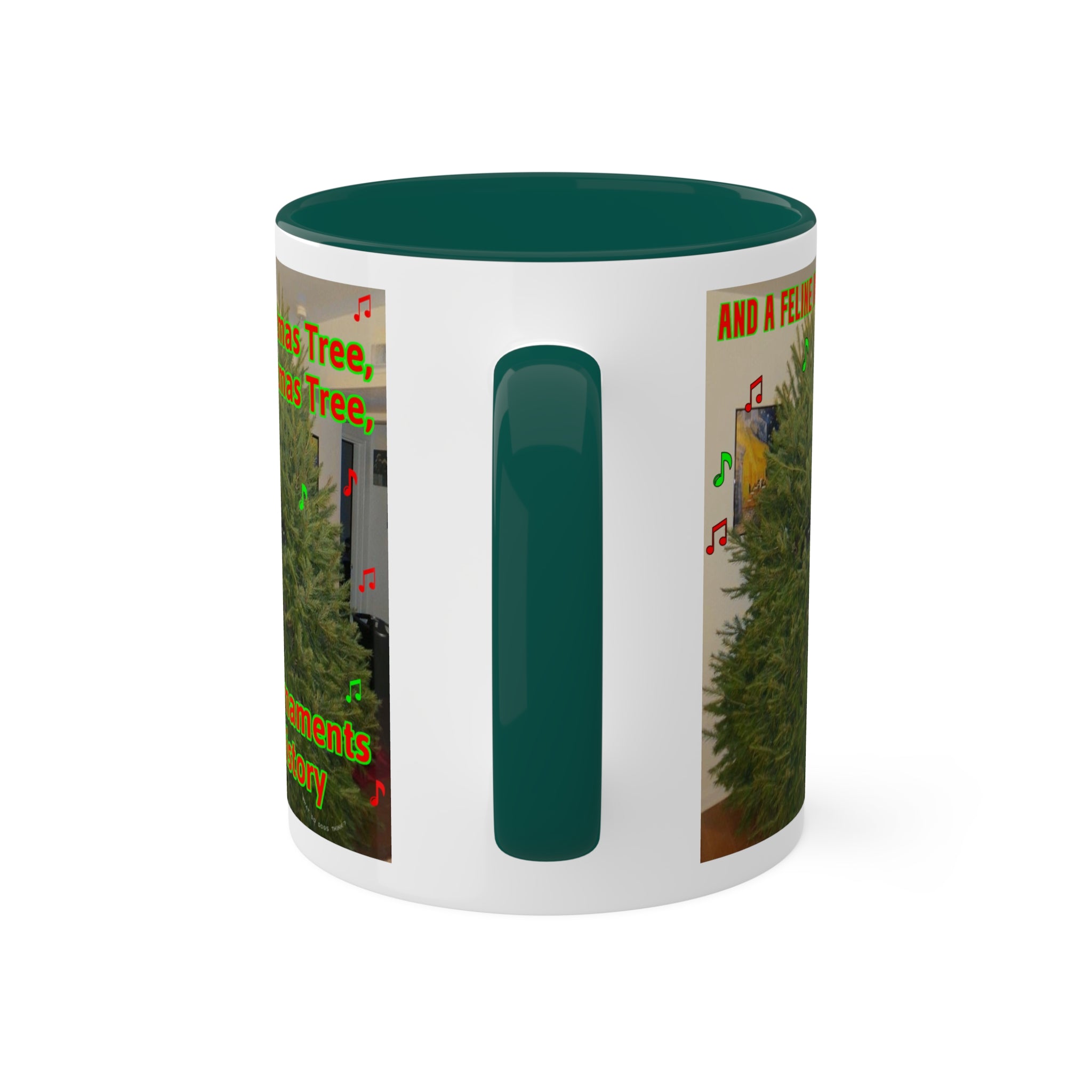 Christmas Tree Cat Mug 11oz