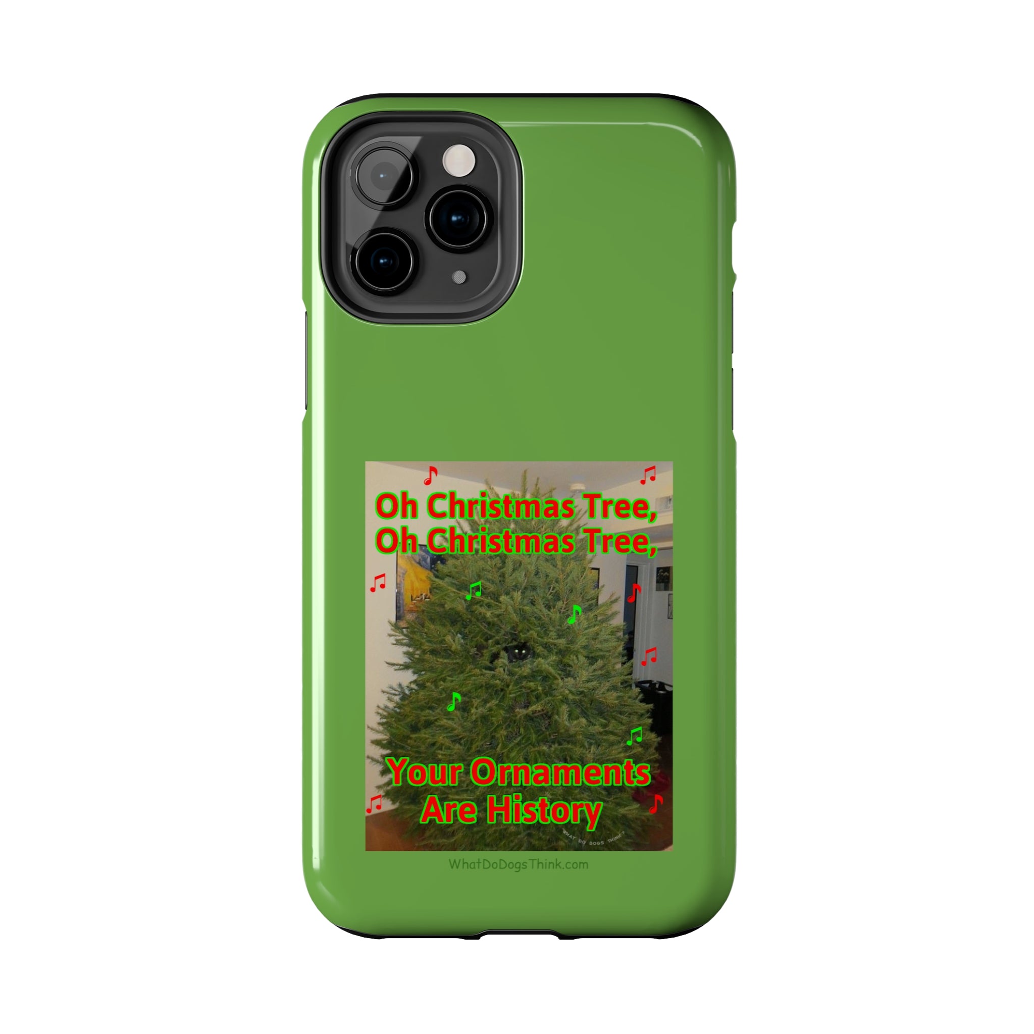 Christmas Tree Cat Green Tough Phone Cases