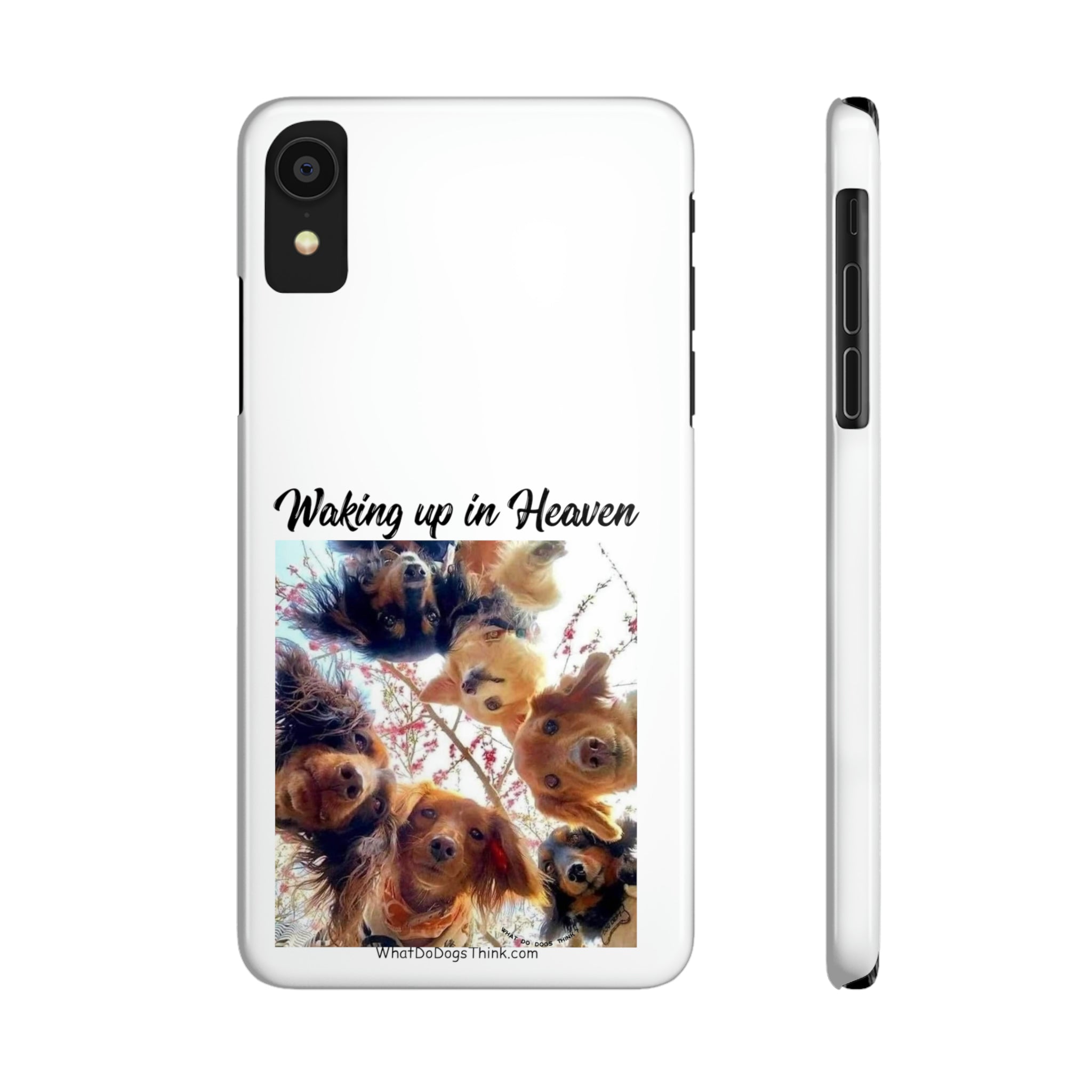 Waking Up In Heaven White Slim Phone Cases