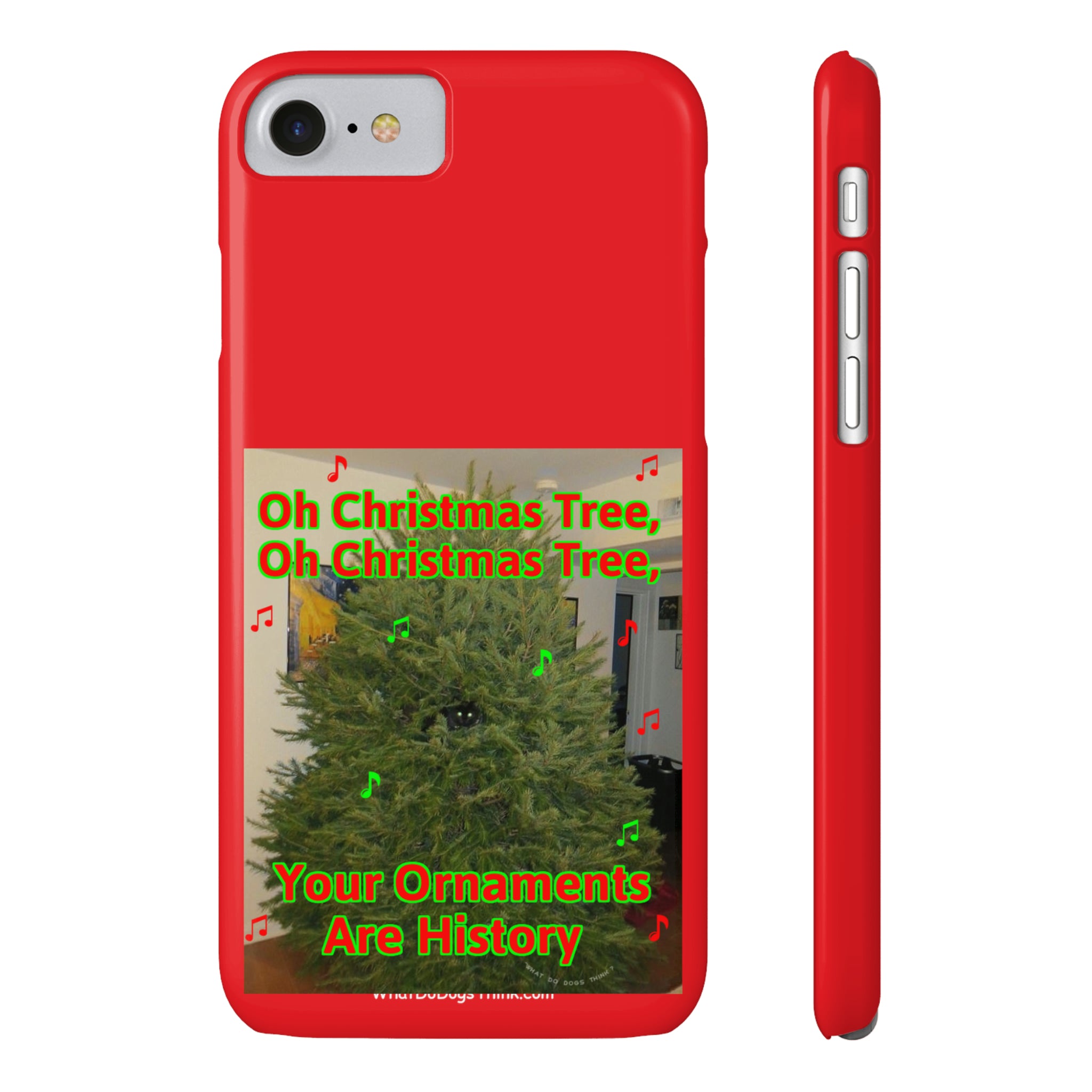 Christmas Tree Cat Red Slim Phone Case