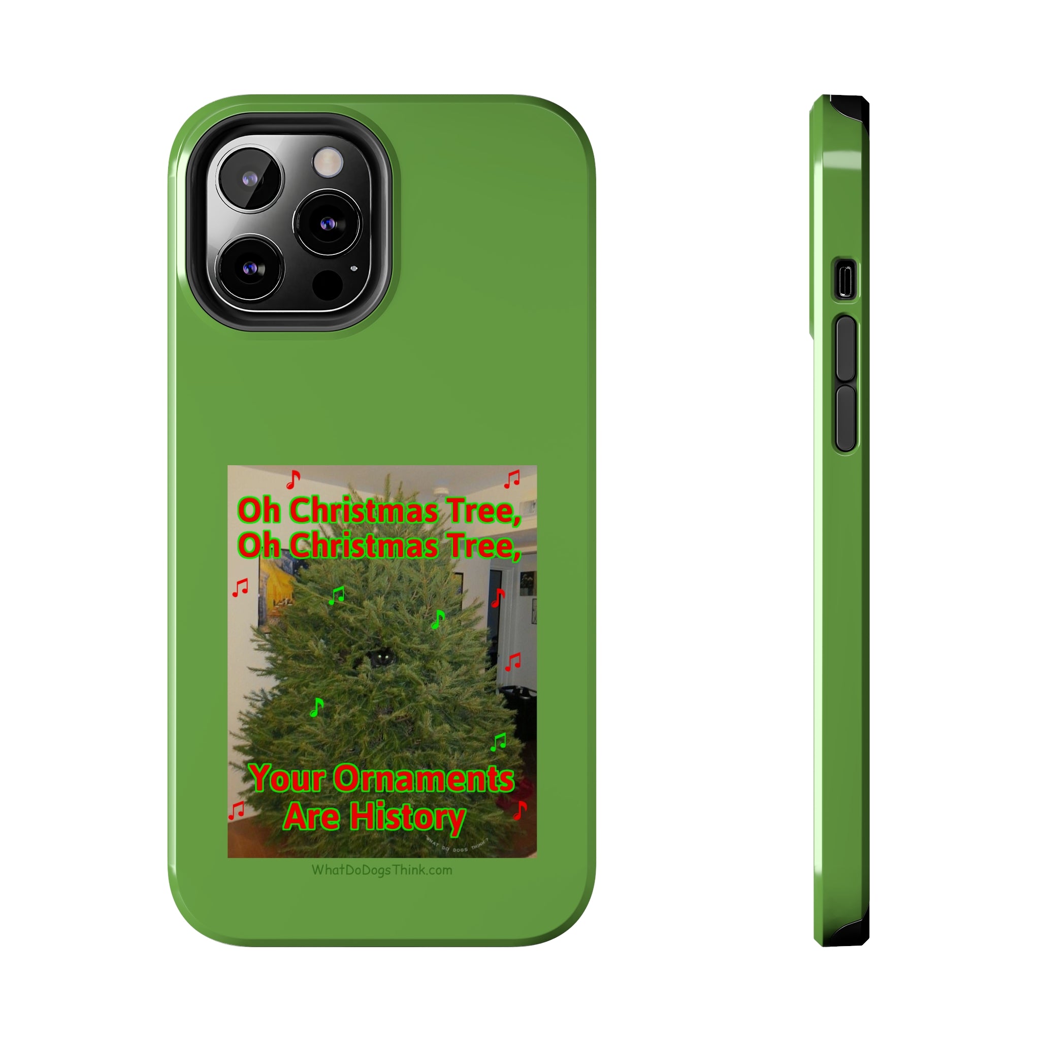 Christmas Tree Cat Green Tough Phone Cases