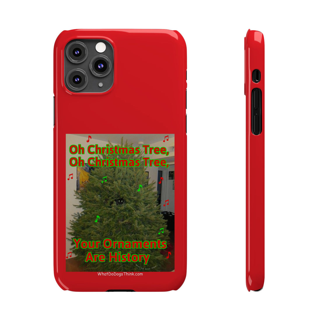 Christmas Tree Cat Red Slim Phone Case