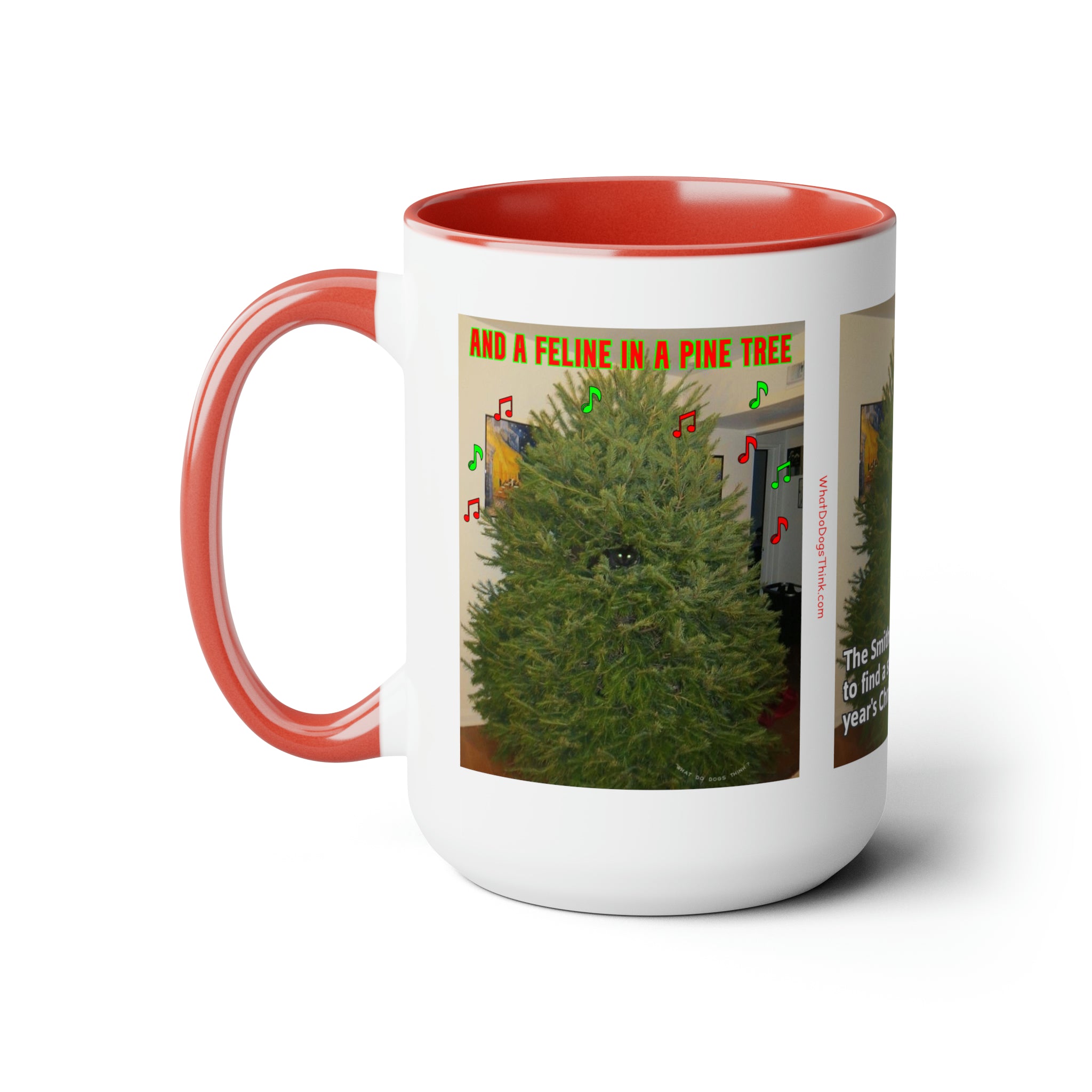 Christmas Tree Cat Mug 15oz