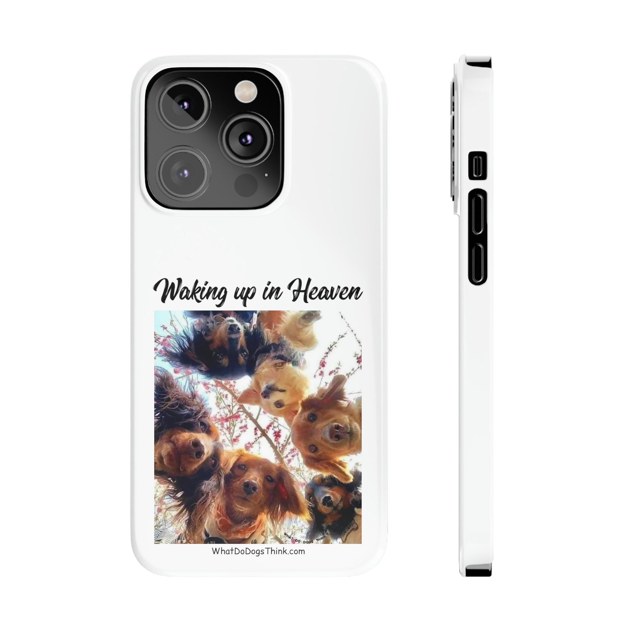 Waking Up In Heaven White Slim Phone Cases
