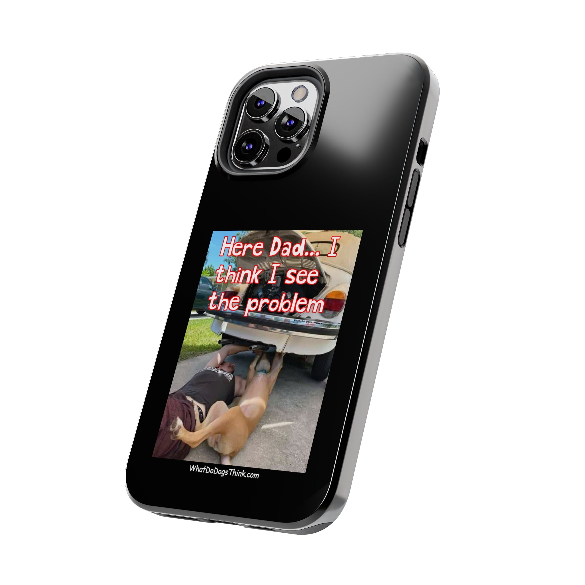 Here Dad Black Tough Phone Cases