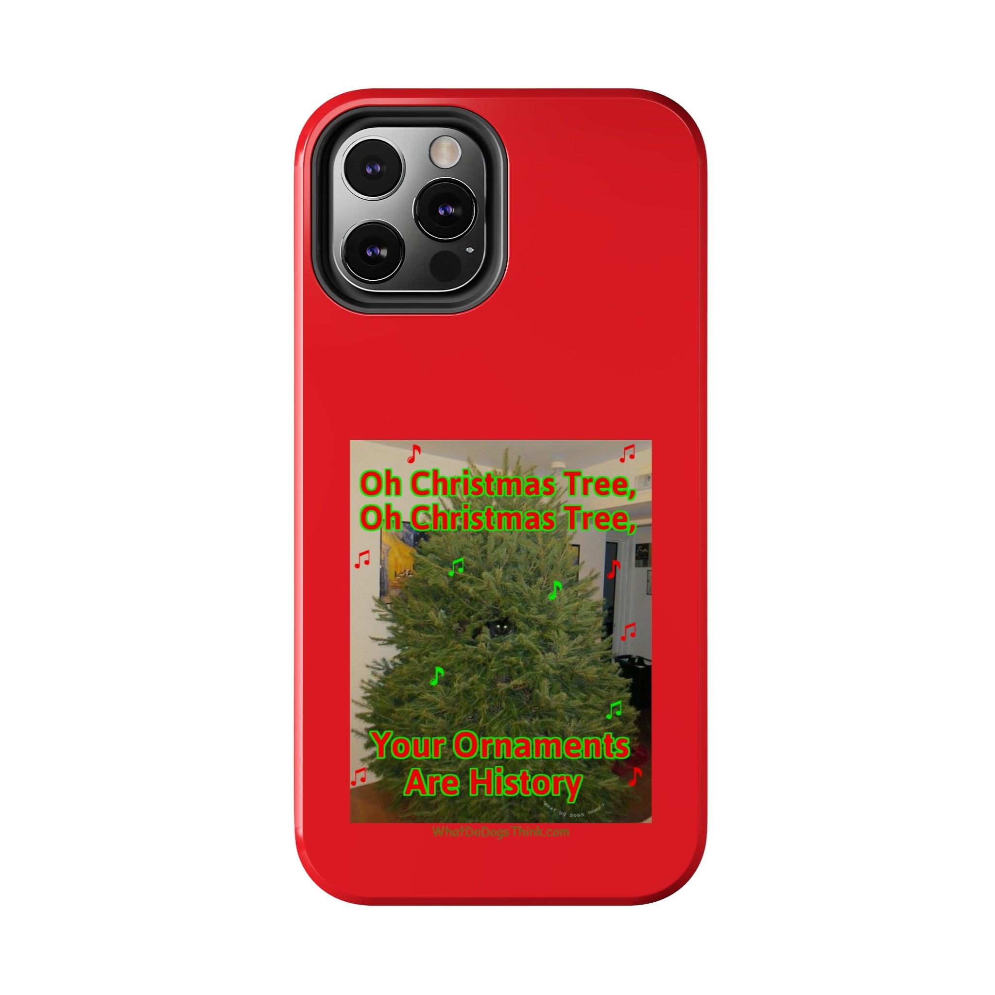 Christmas Tree Cat Red Tough Phone Cases