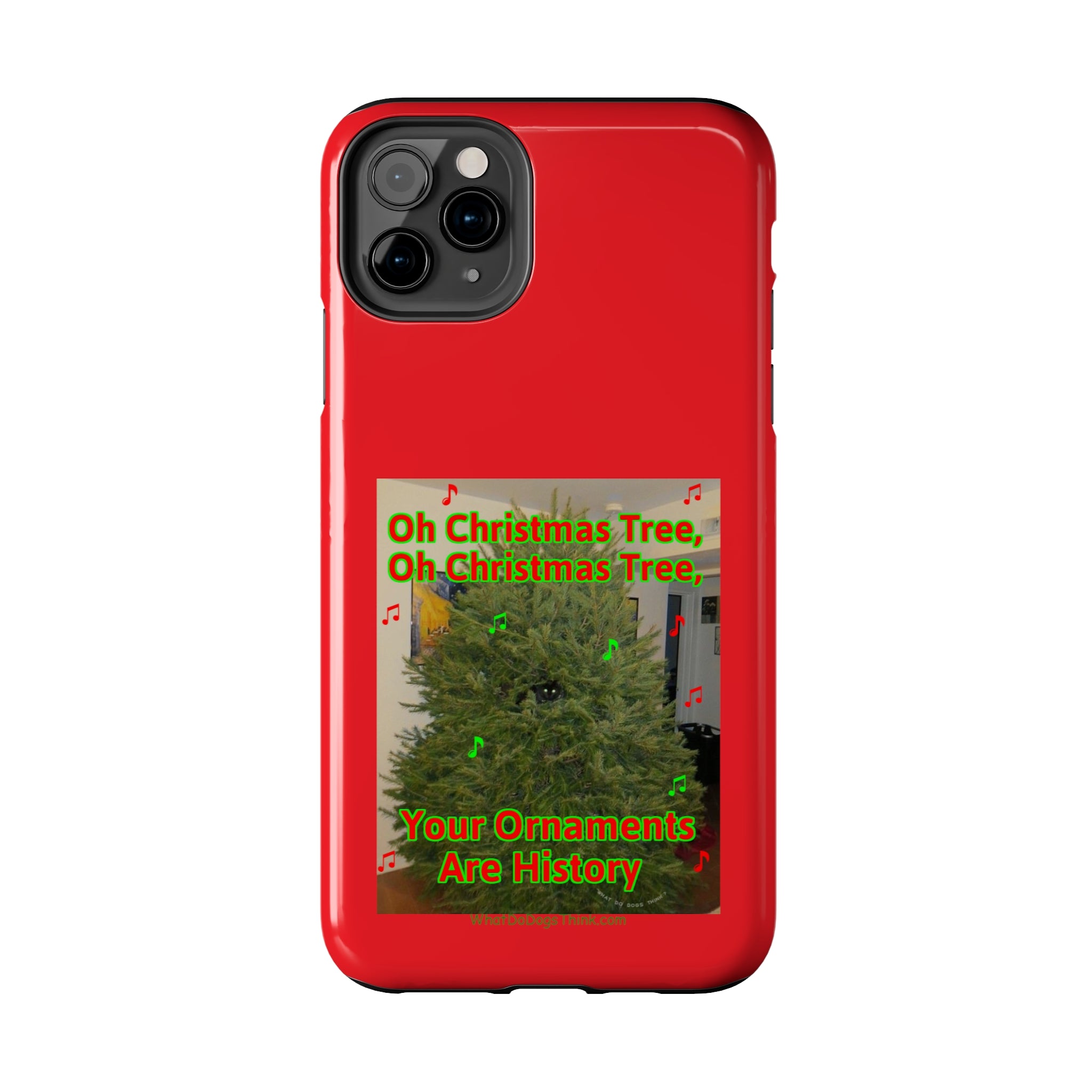 Christmas Tree Cat Red Tough Phone Cases