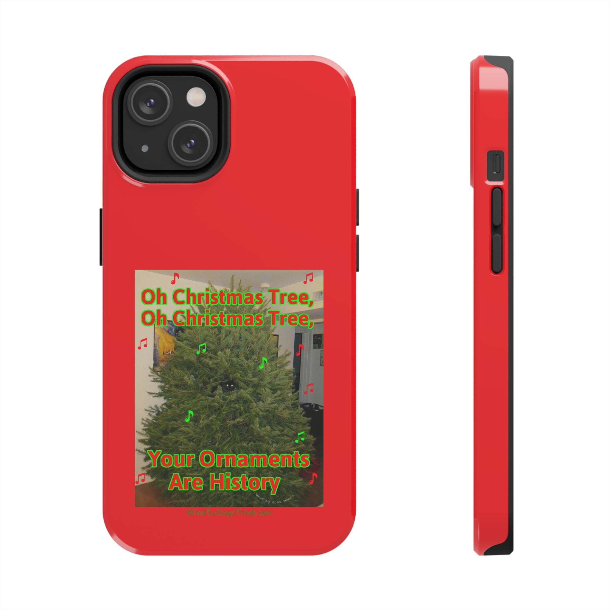 Christmas Tree Cat Red Tough Phone Cases