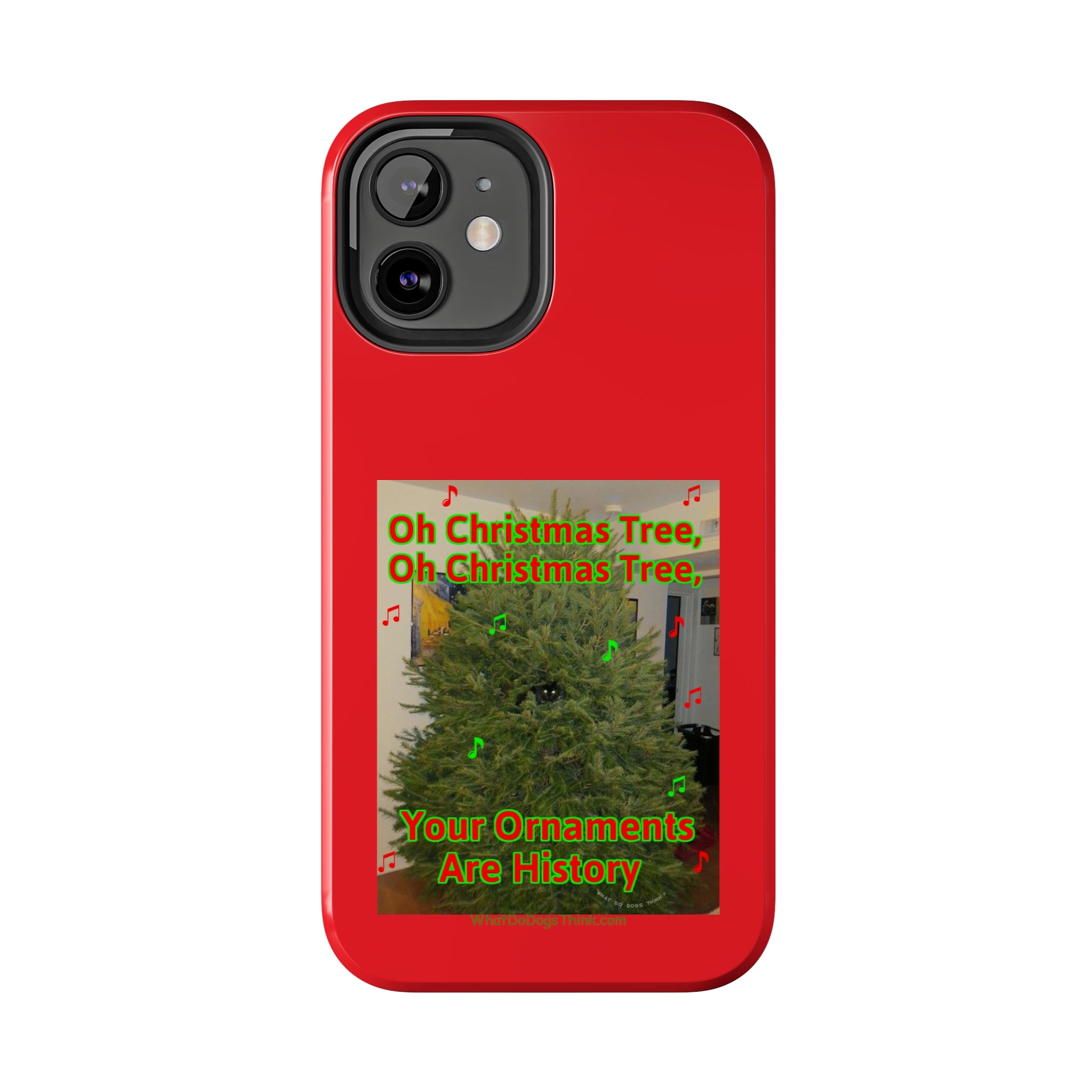 Christmas Tree Cat Red Tough Phone Cases