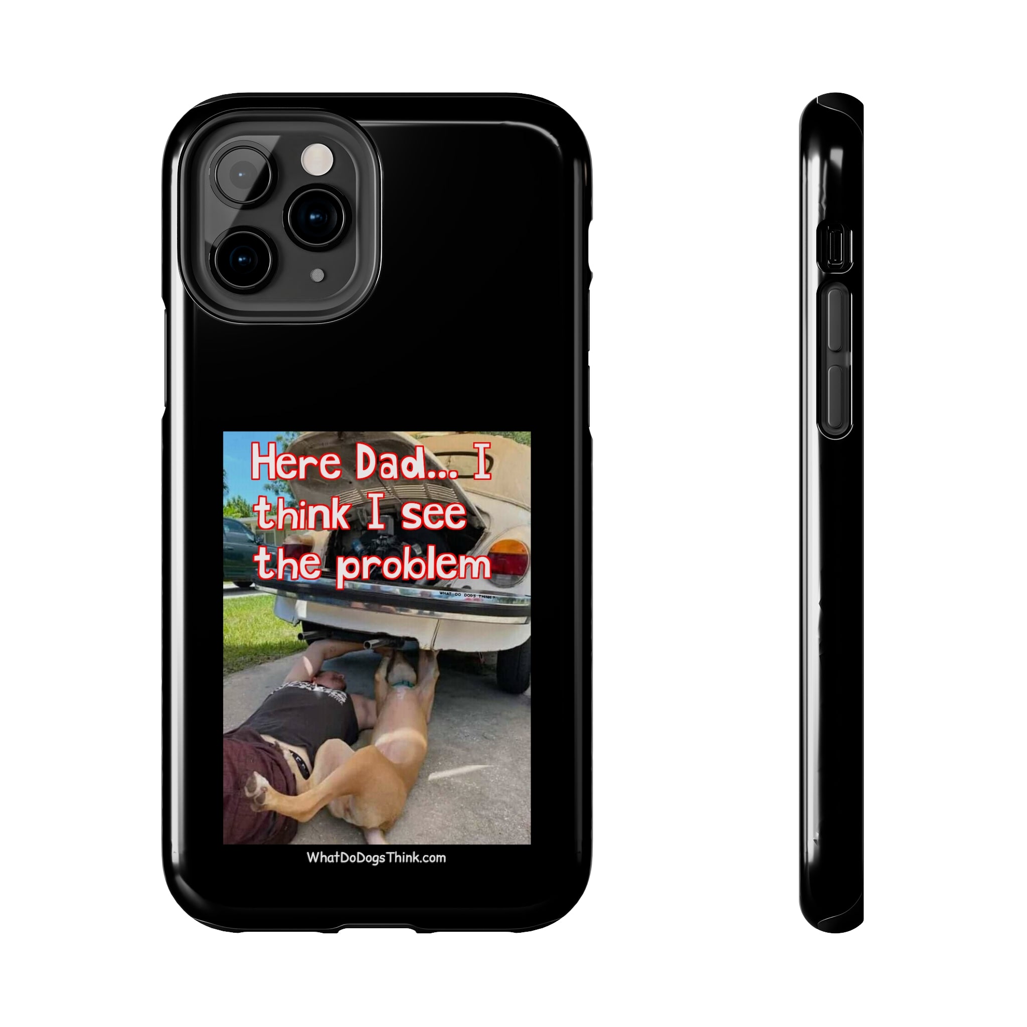 Here Dad Black Tough Phone Cases
