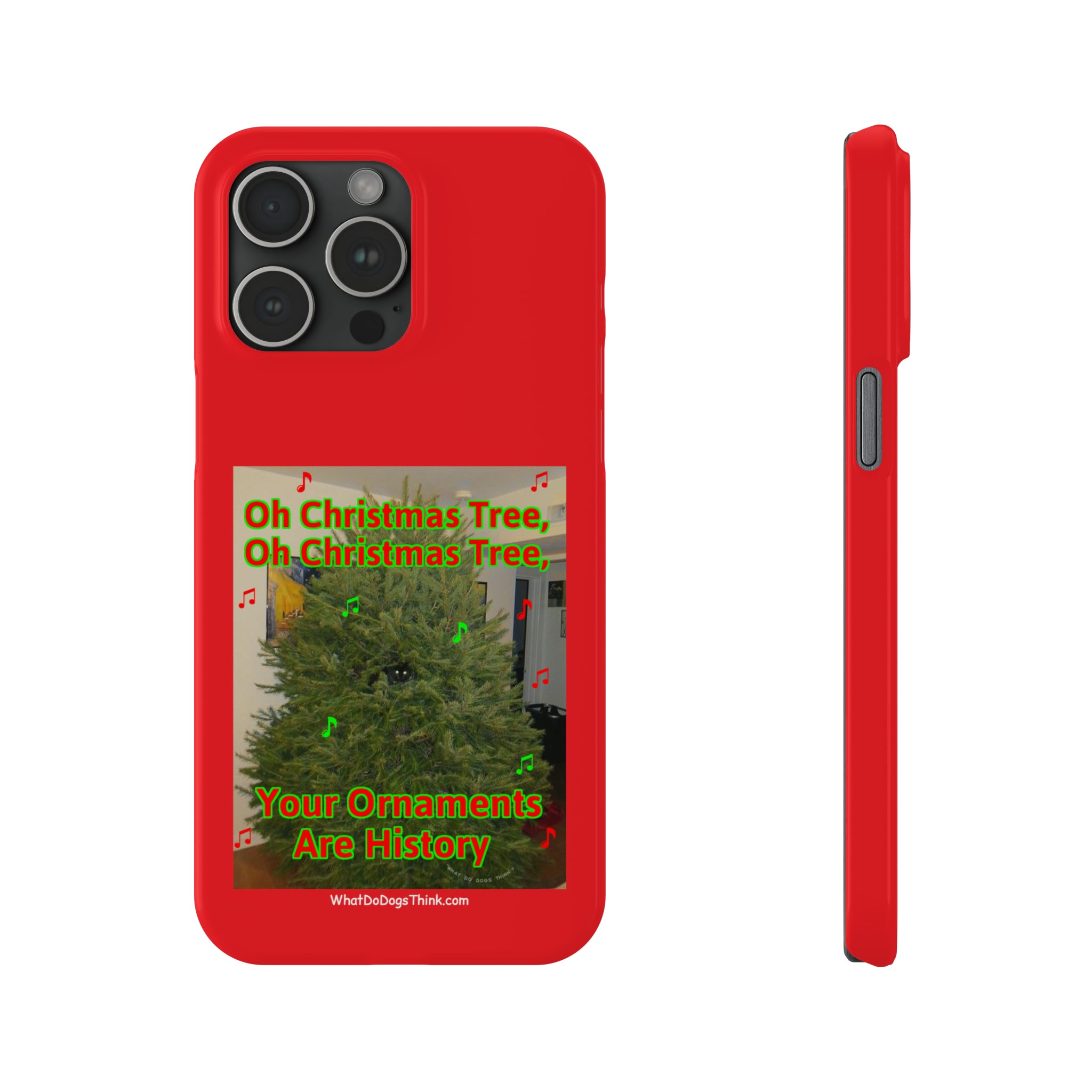 Christmas Tree Cat Red Slim Phone Case