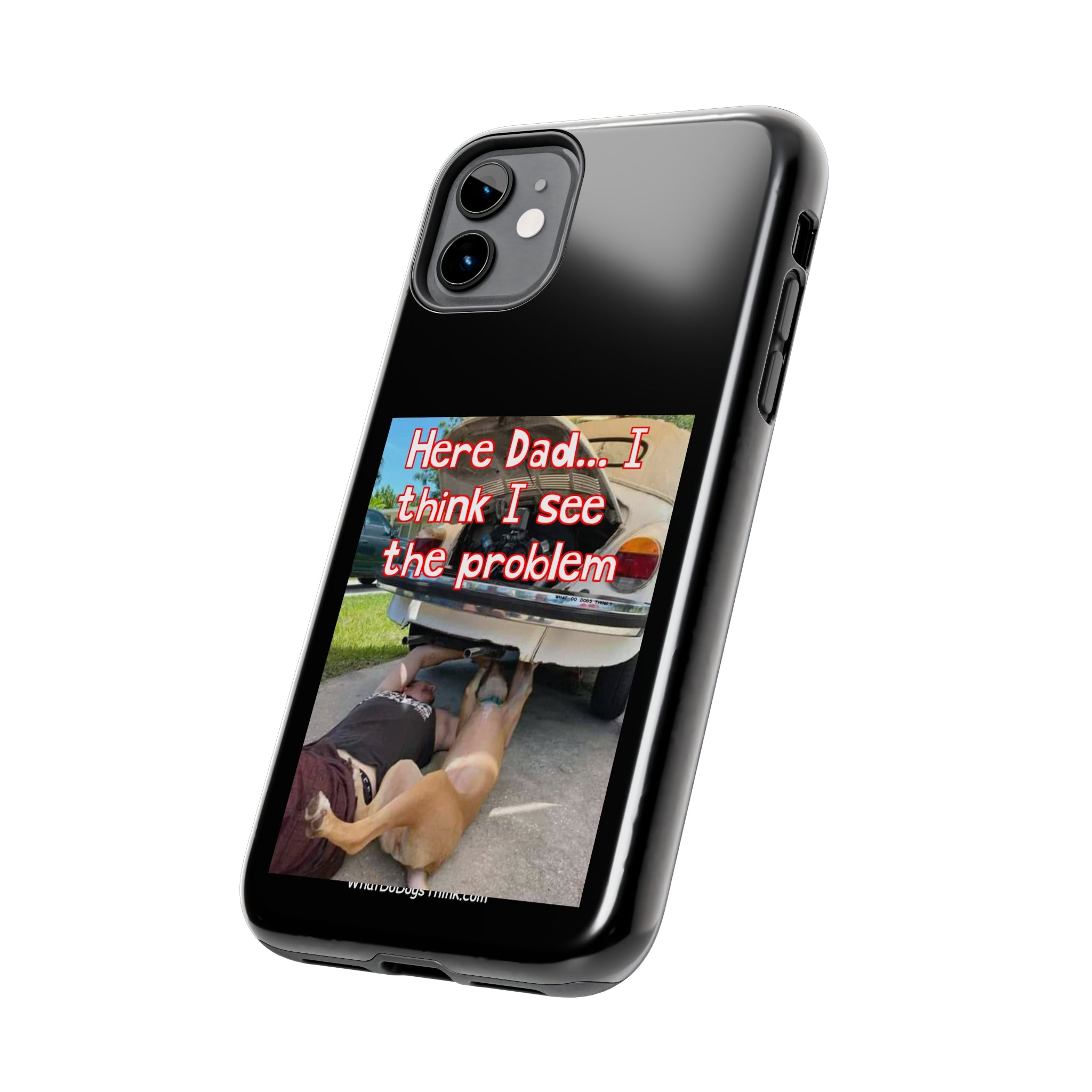 Here Dad Black Tough Phone Cases